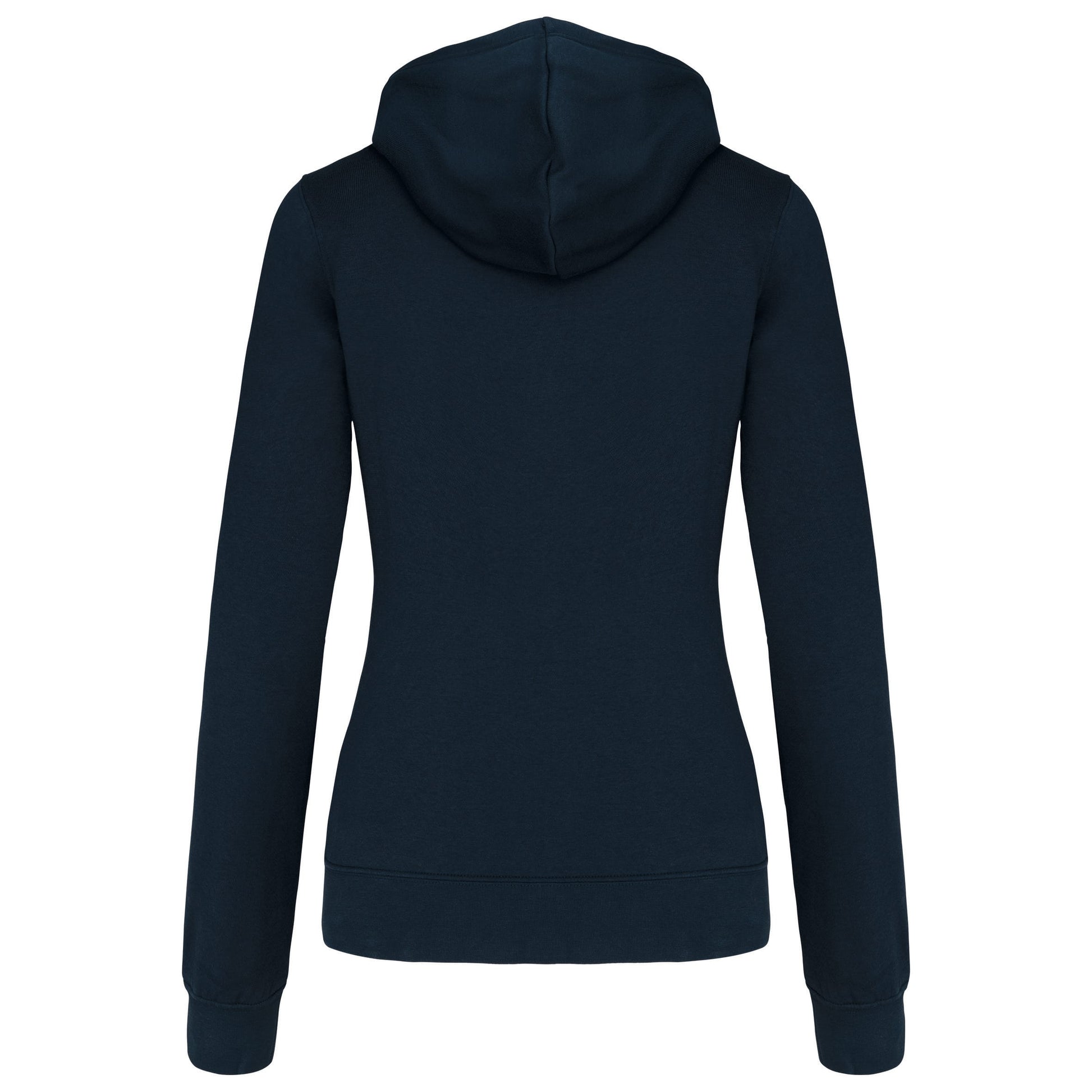 Damessweater met rits en capuchon in contrasterende kleur