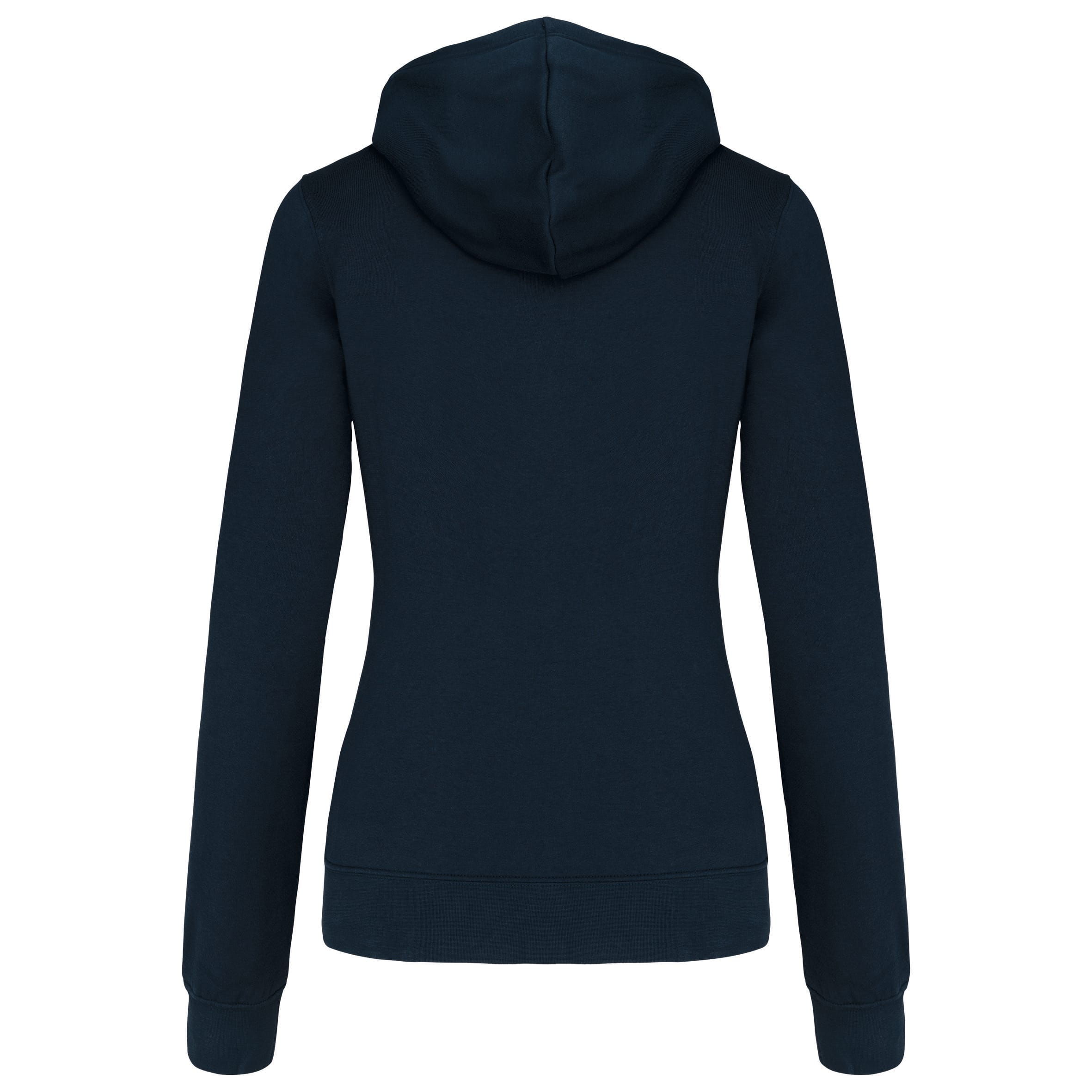 Damessweater met rits en capuchon in contrasterende kleur