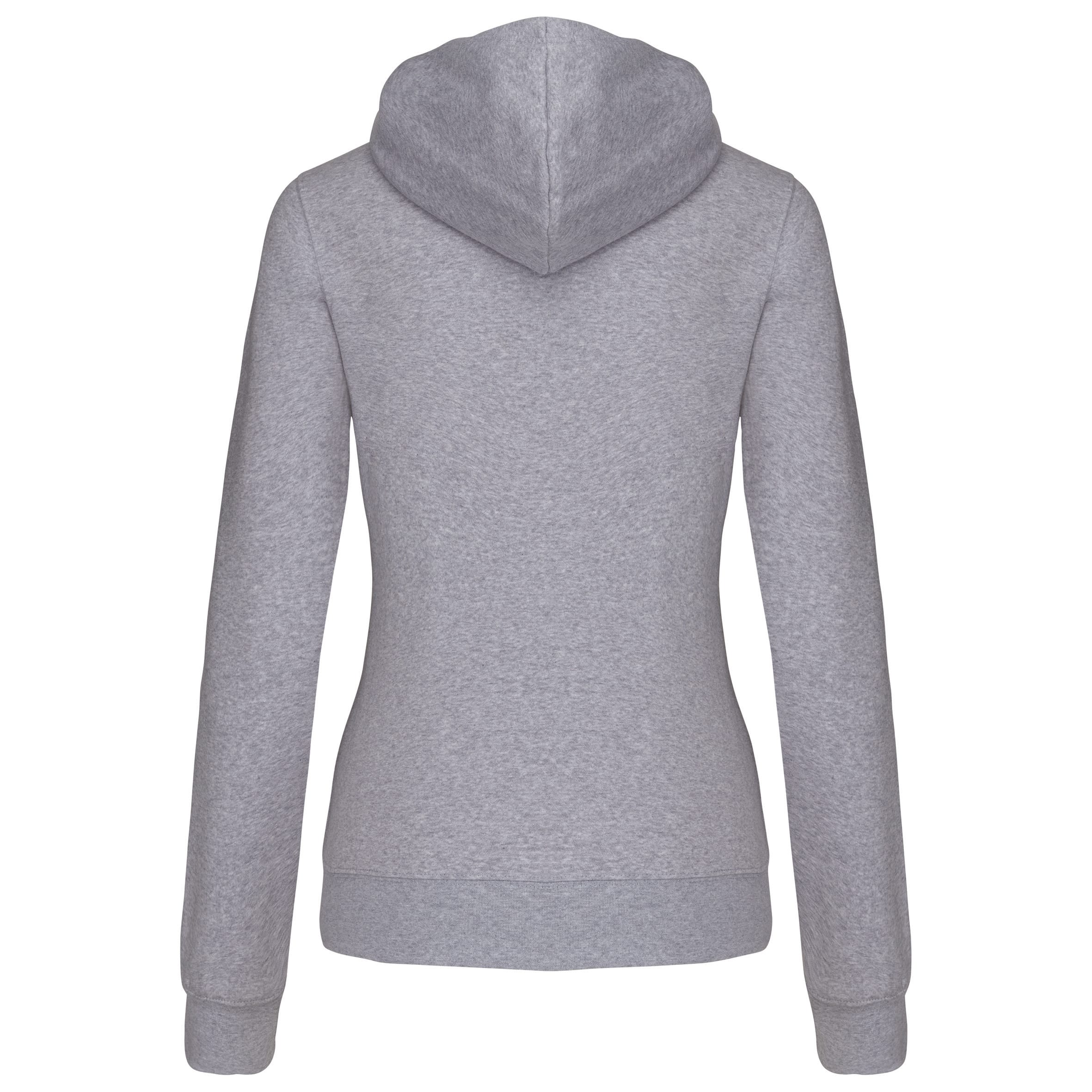 Damessweater met rits en capuchon in contrasterende kleur