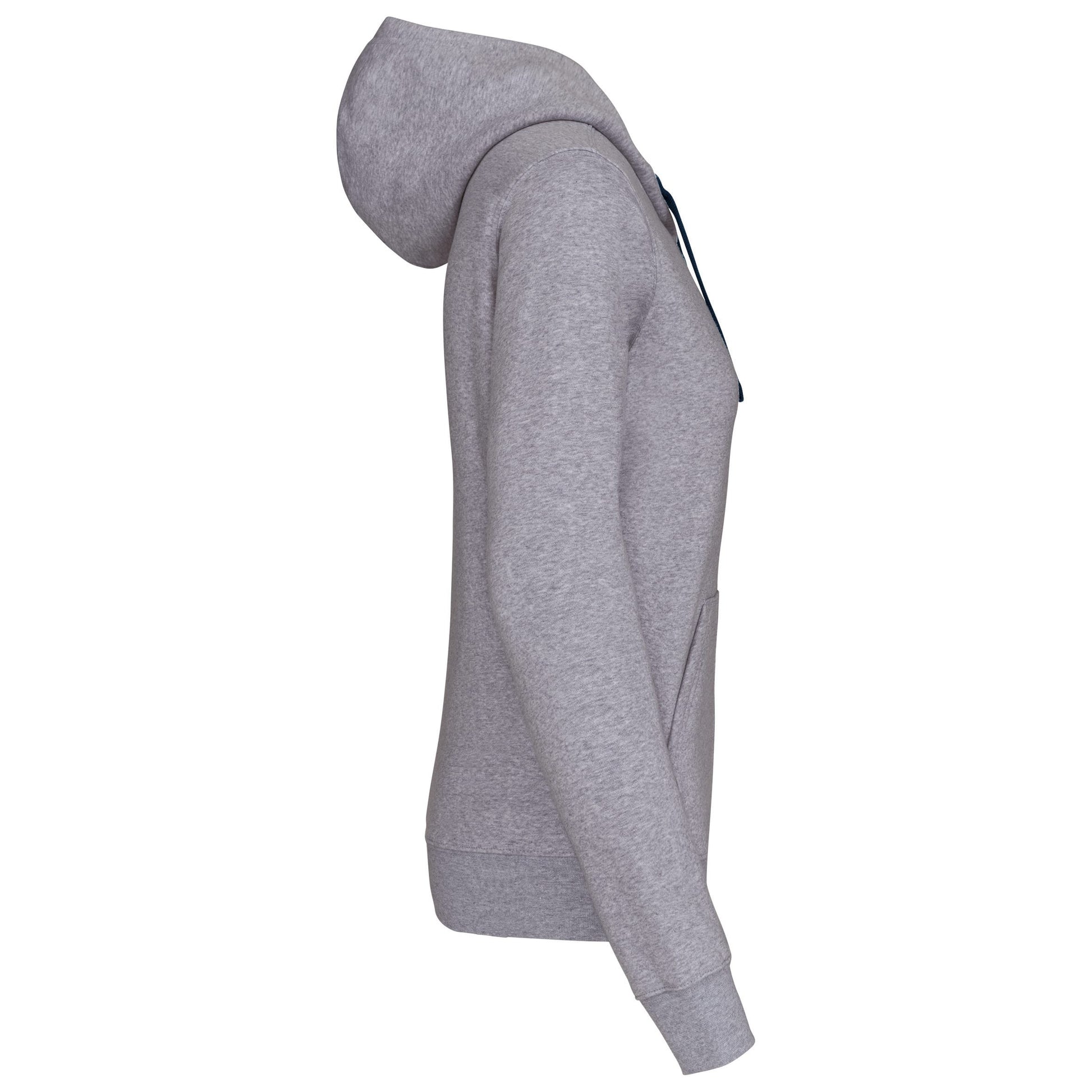 Damessweater met rits en capuchon in contrasterende kleur