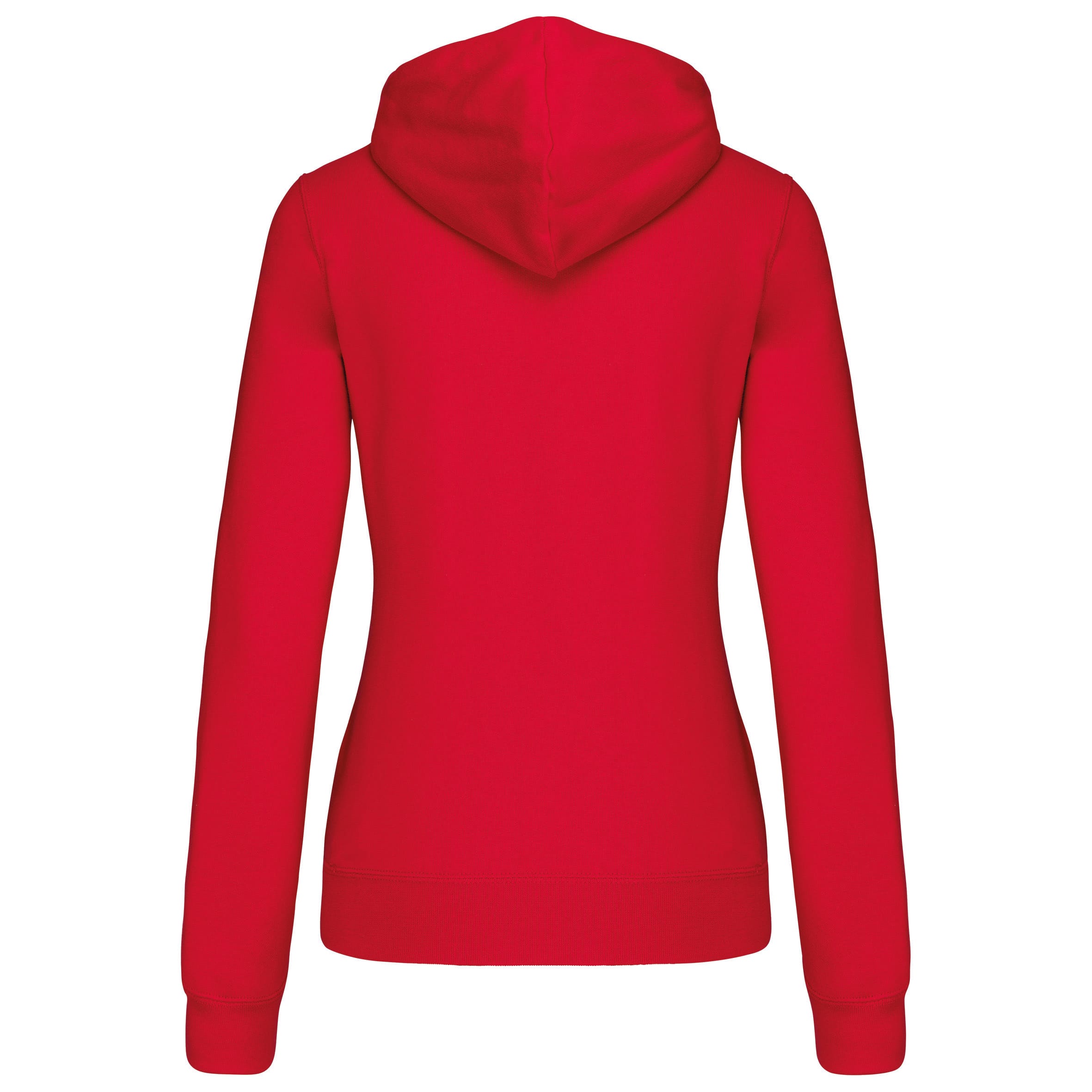 Damessweater met rits en capuchon in contrasterende kleur