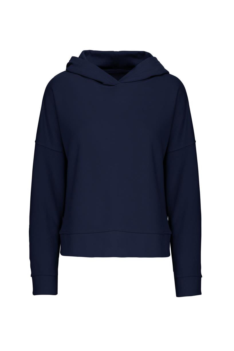Bio lounge damessweater met capuchon