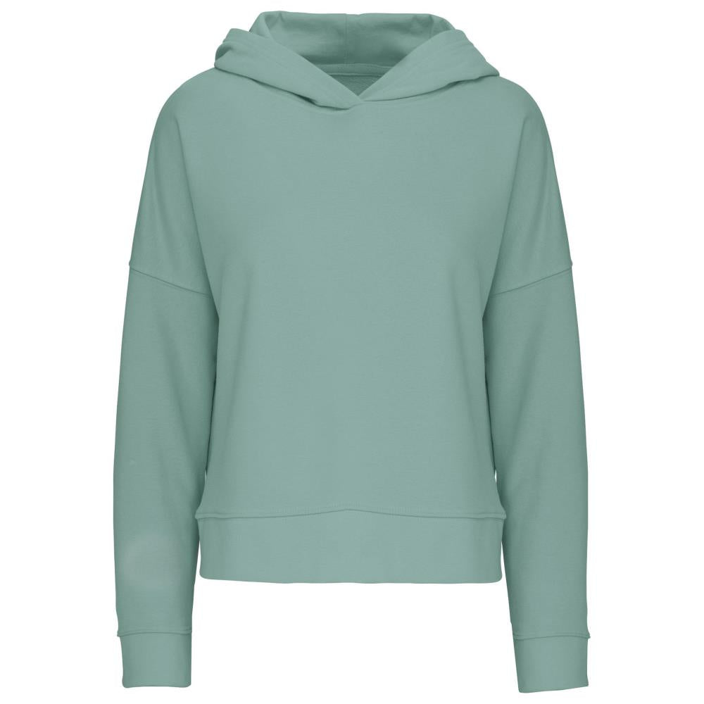 Bio lounge damessweater met capuchon