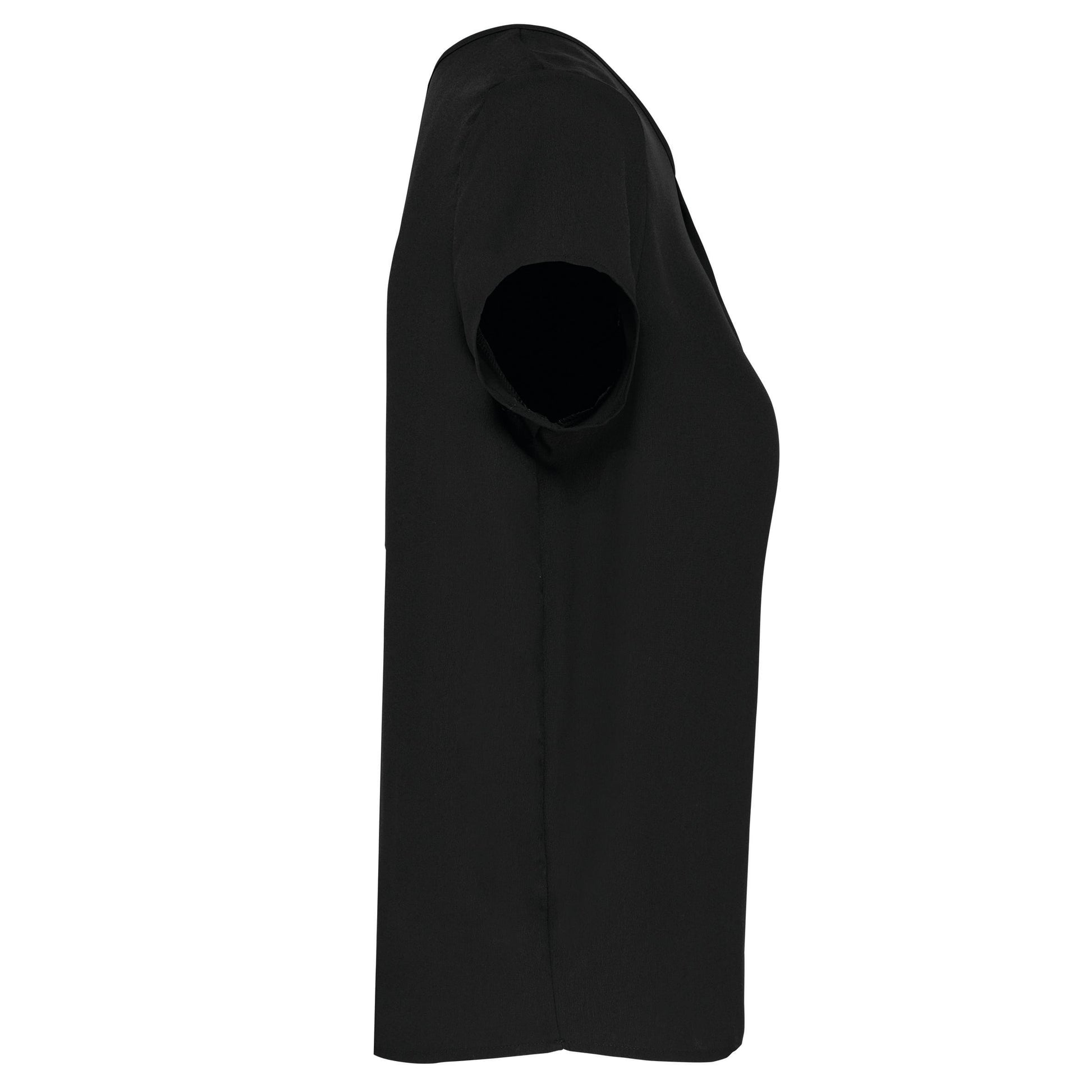 Damesblouse in crêpe met korte mouwen