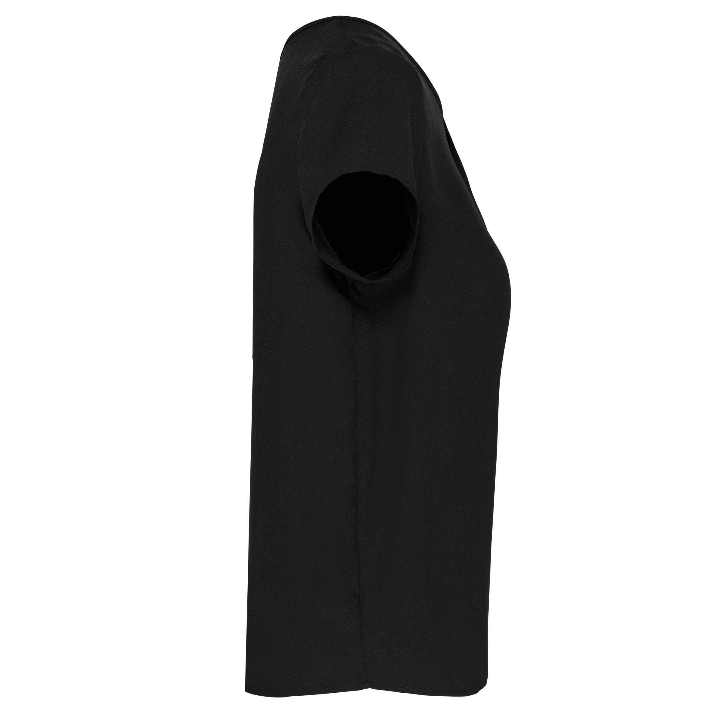 Damesblouse in crêpe met korte mouwen