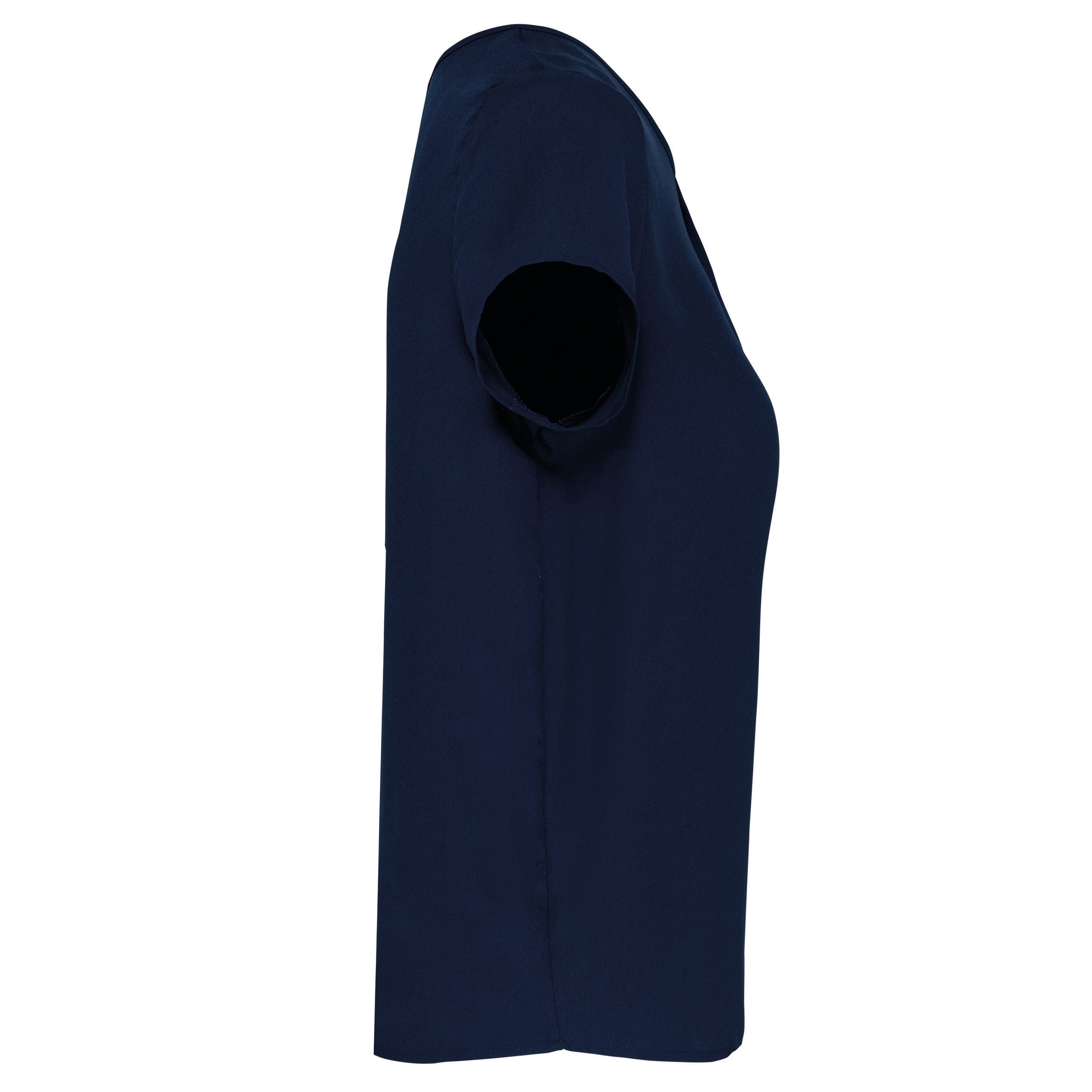Damesblouse in crêpe met korte mouwen