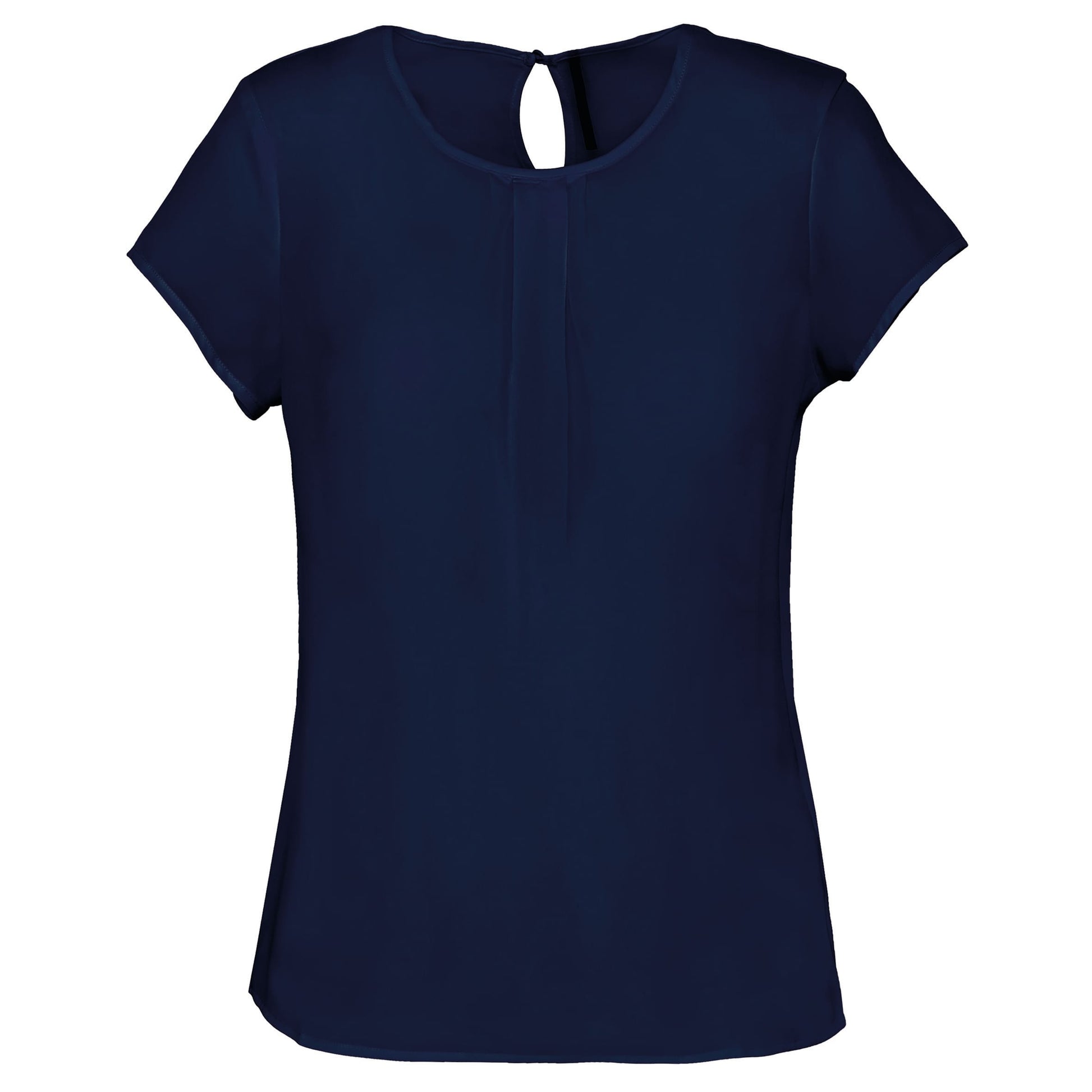 Damesblouse in crêpe met korte mouwen