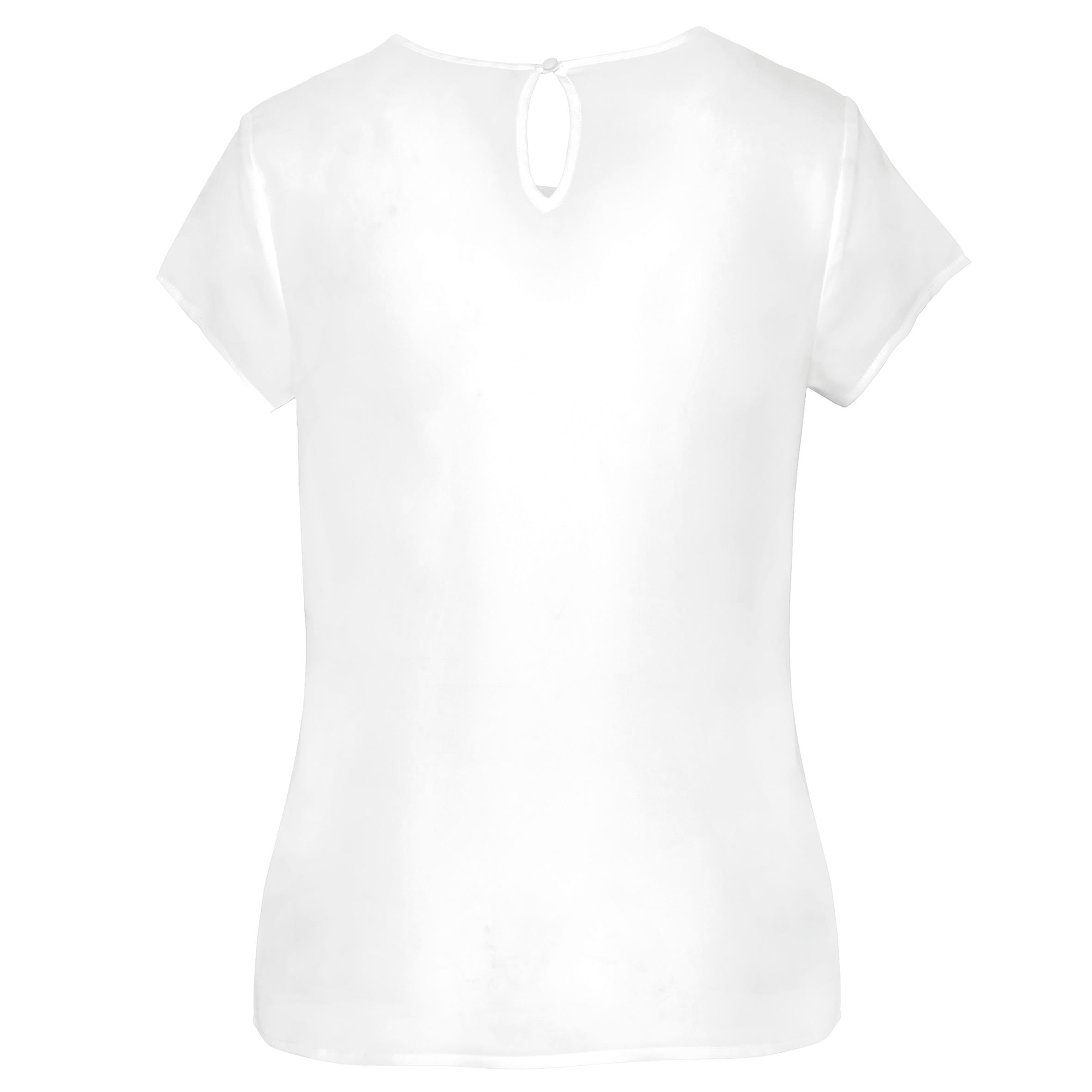 Damesblouse in crêpe met korte mouwen