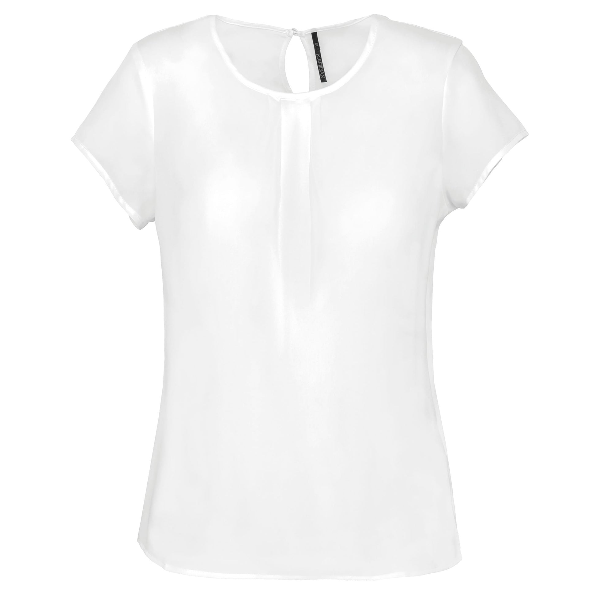 Damesblouse in crêpe met korte mouwen