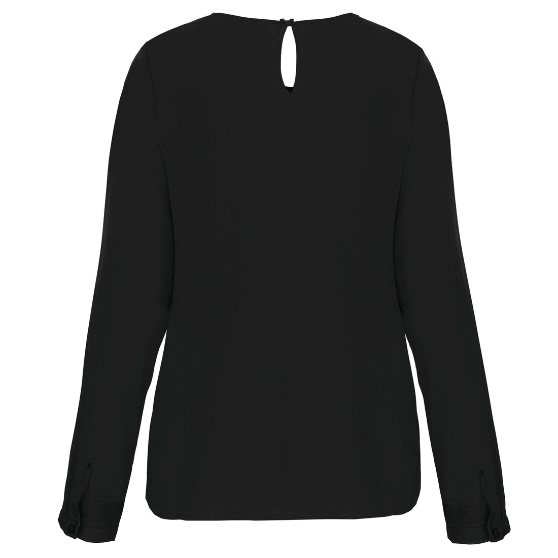 Damesblouse in crêpe met lange mouwen