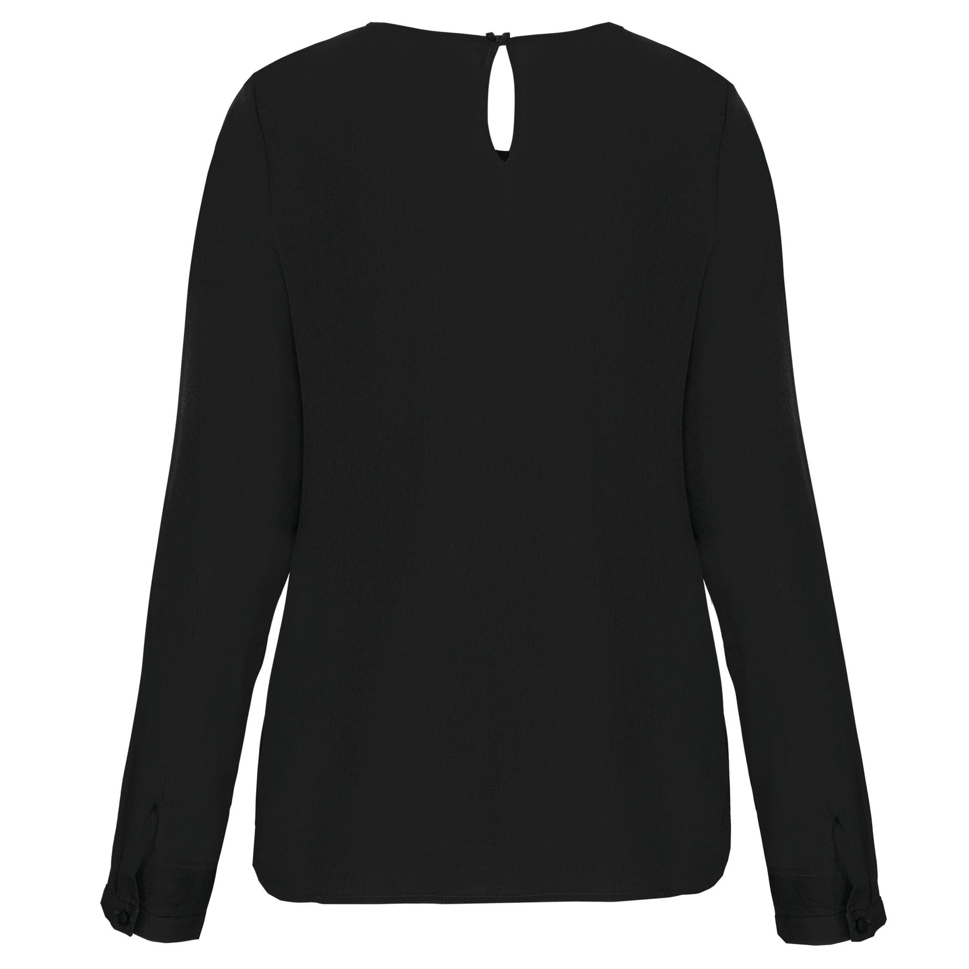 Damesblouse in crêpe met lange mouwen