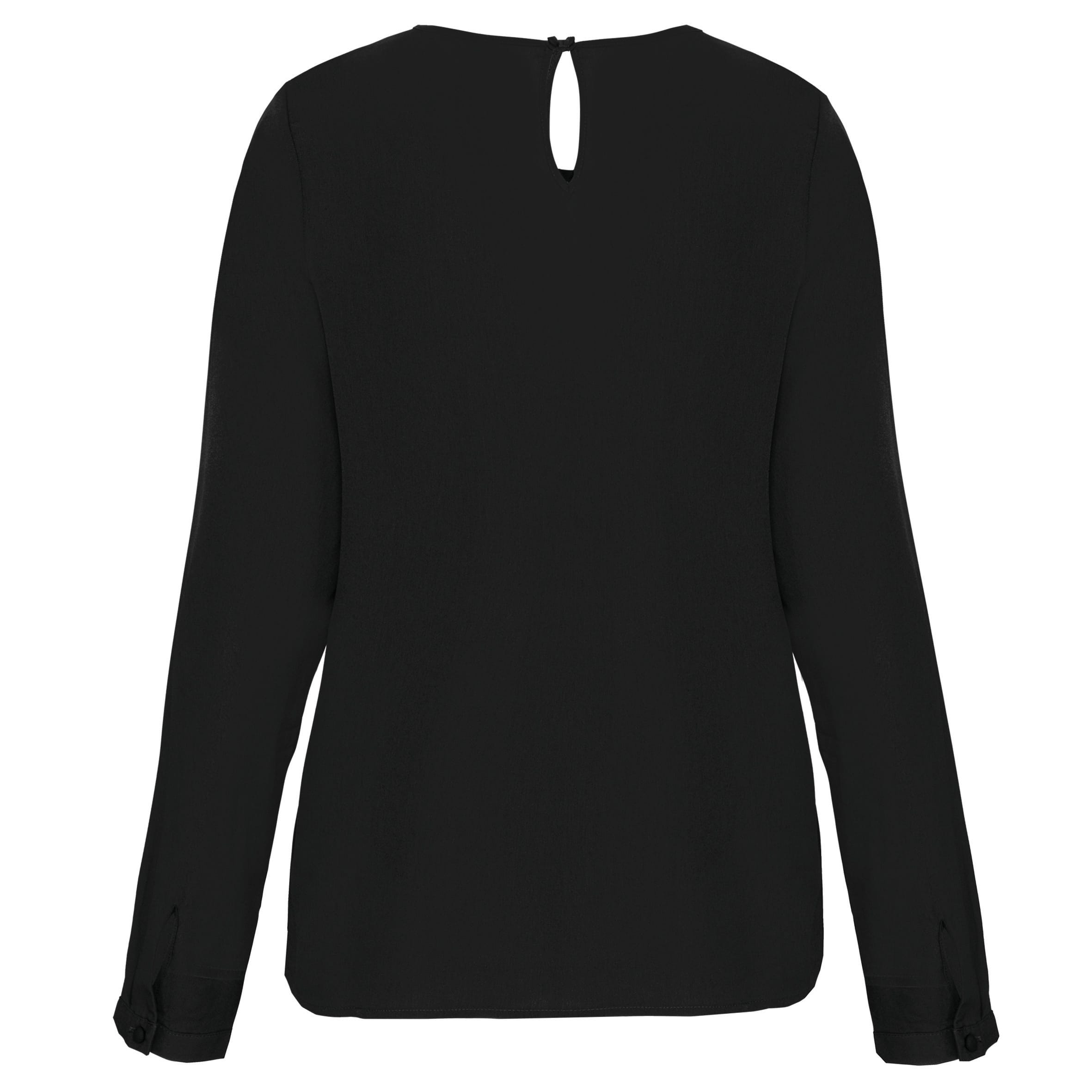 Damesblouse in crêpe met lange mouwen