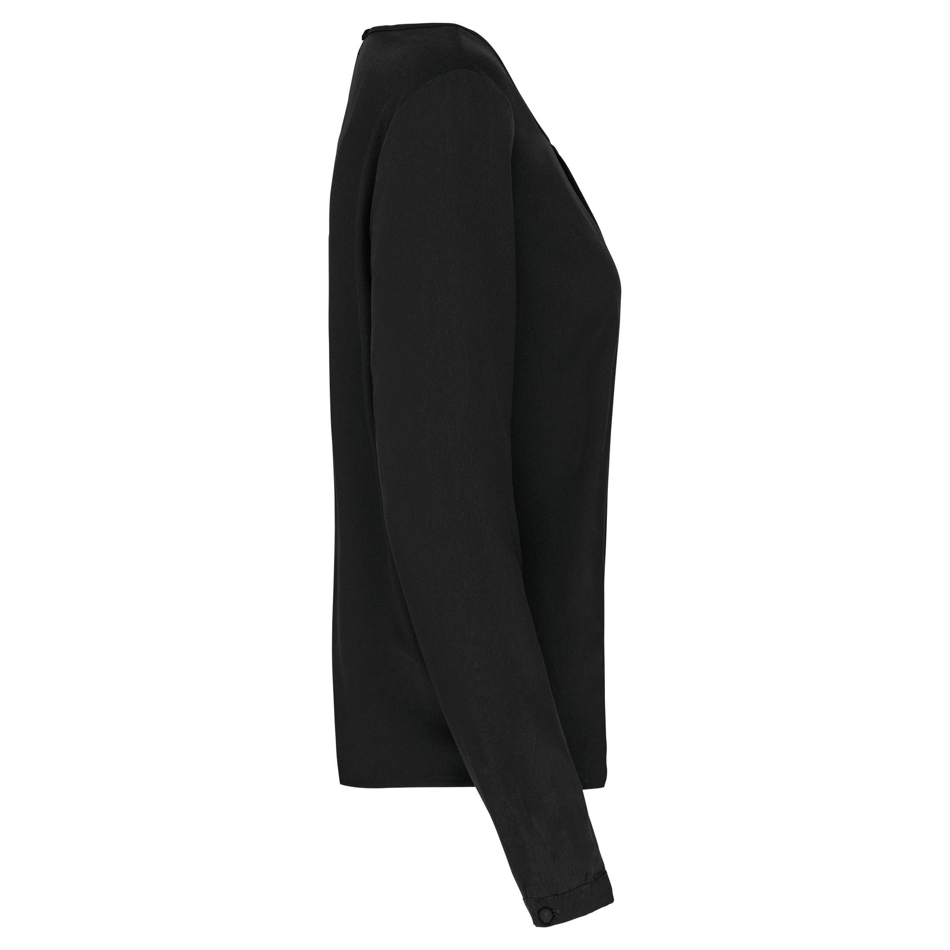Damesblouse in crêpe met lange mouwen