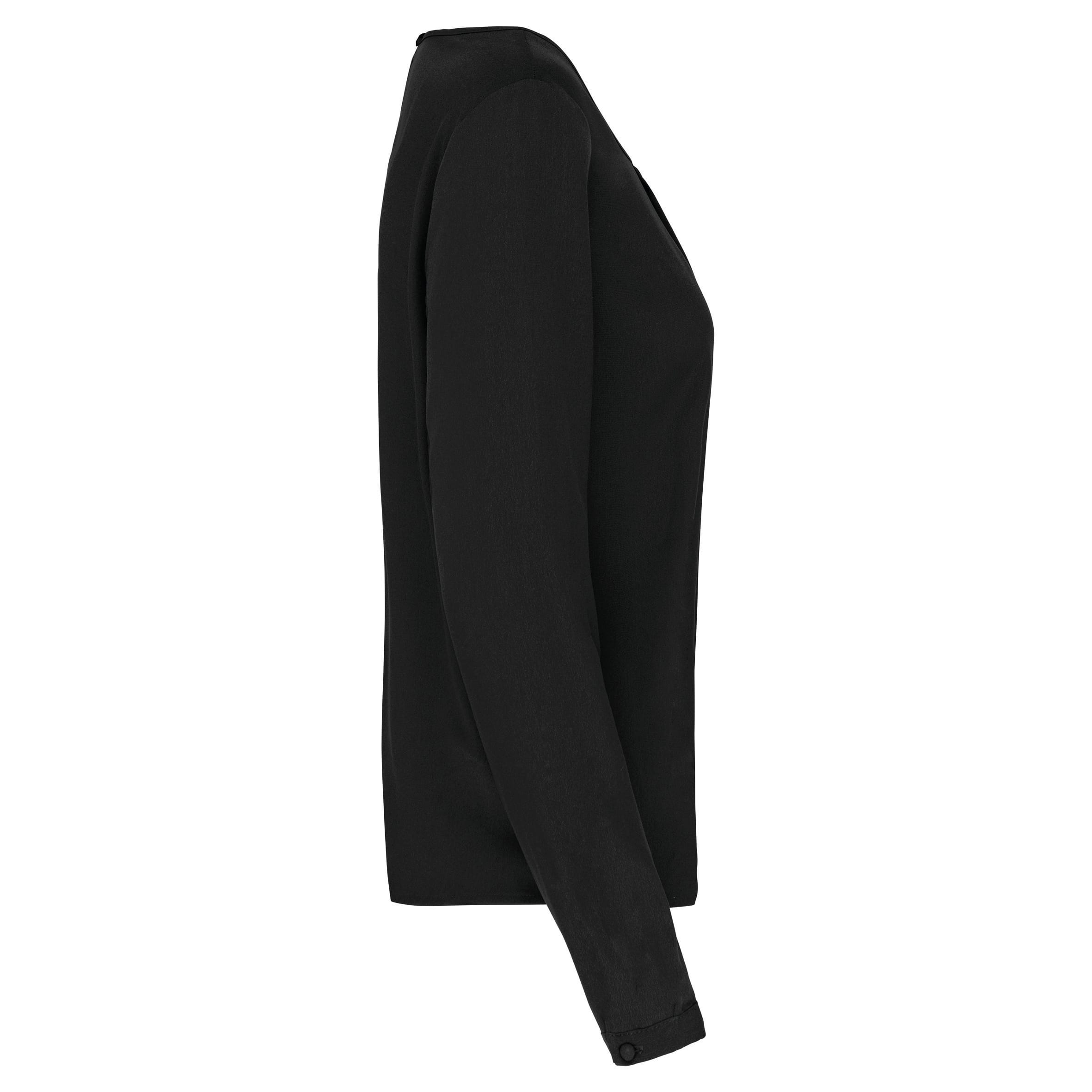 Damesblouse in crêpe met lange mouwen
