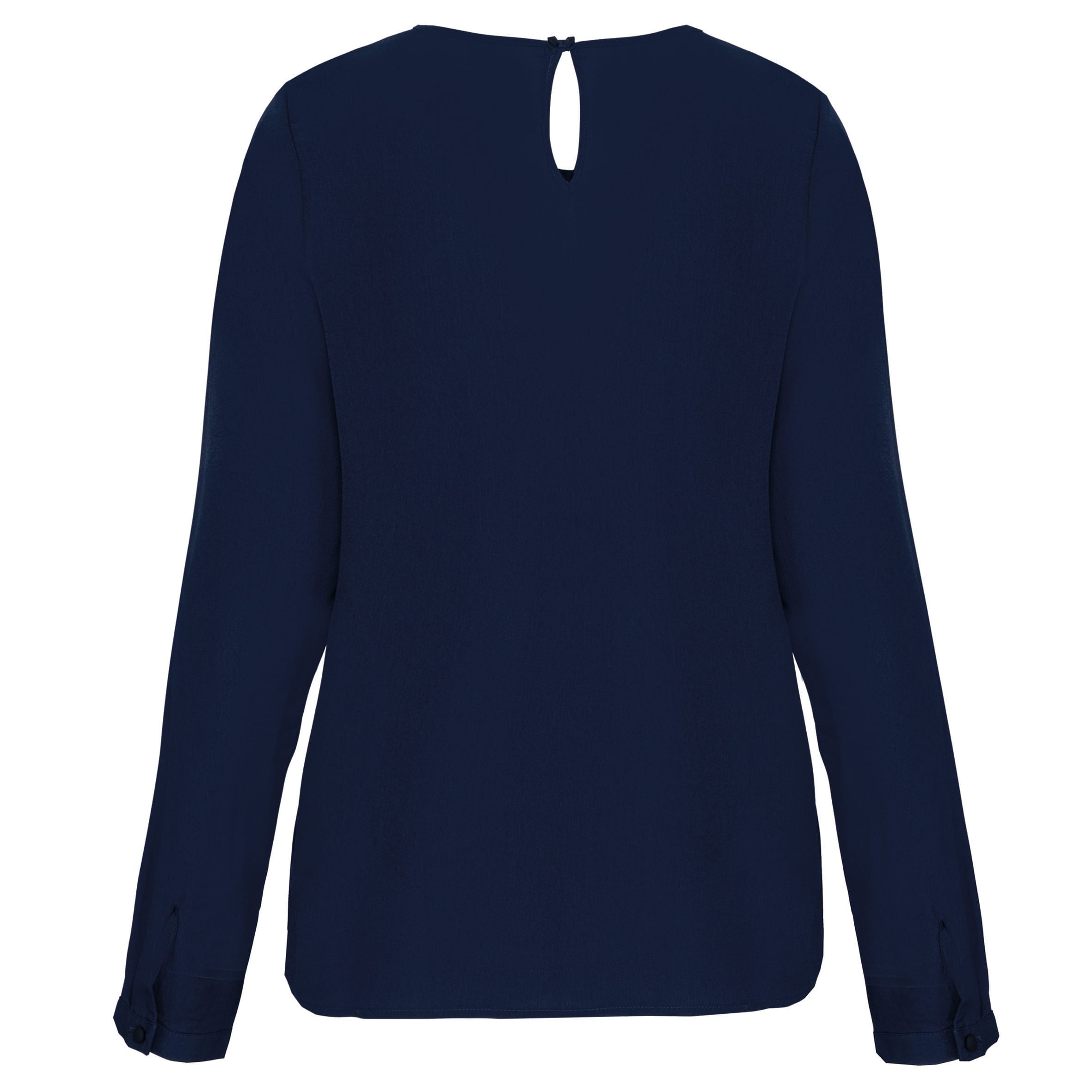 Damesblouse in crêpe met lange mouwen