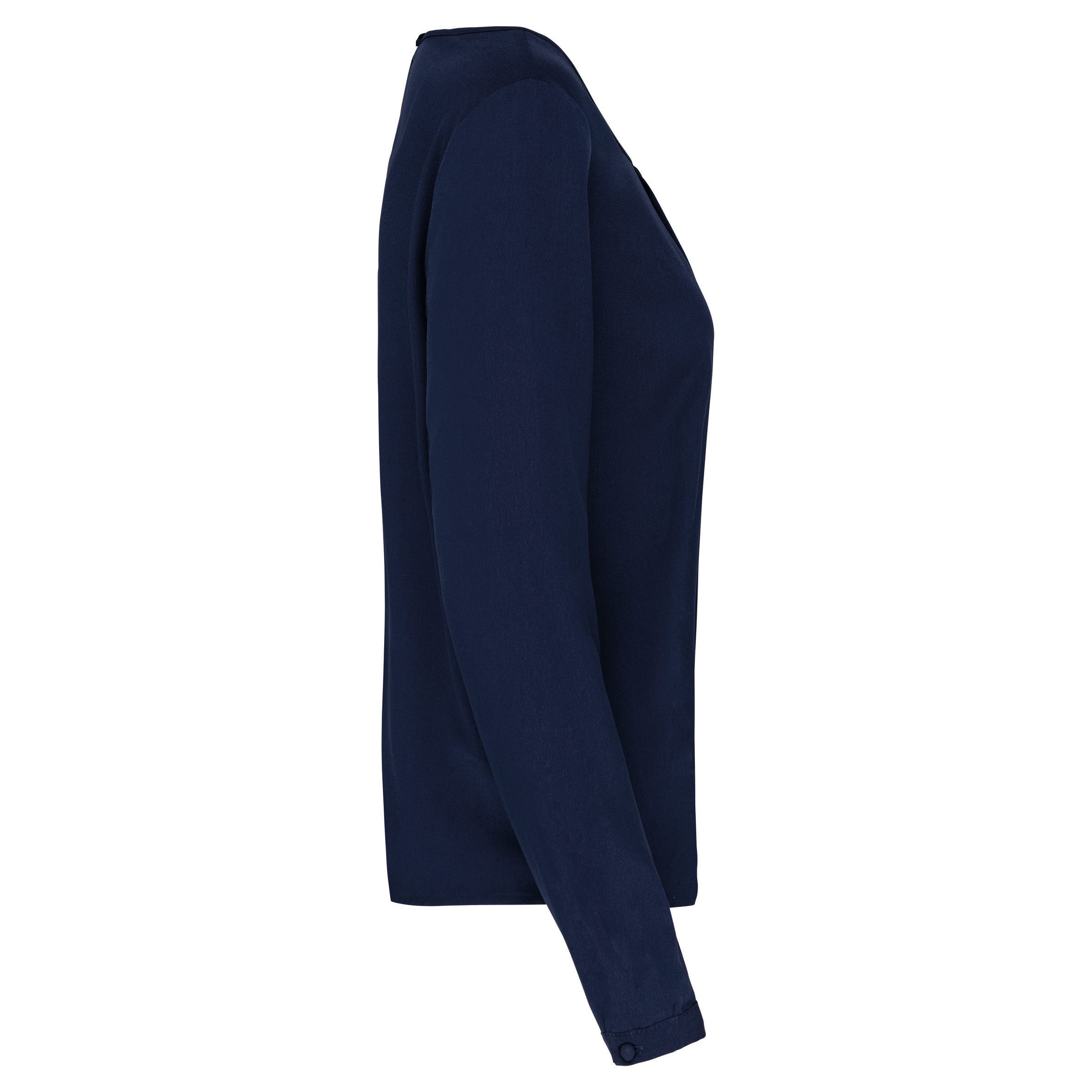 Damesblouse in crêpe met lange mouwen