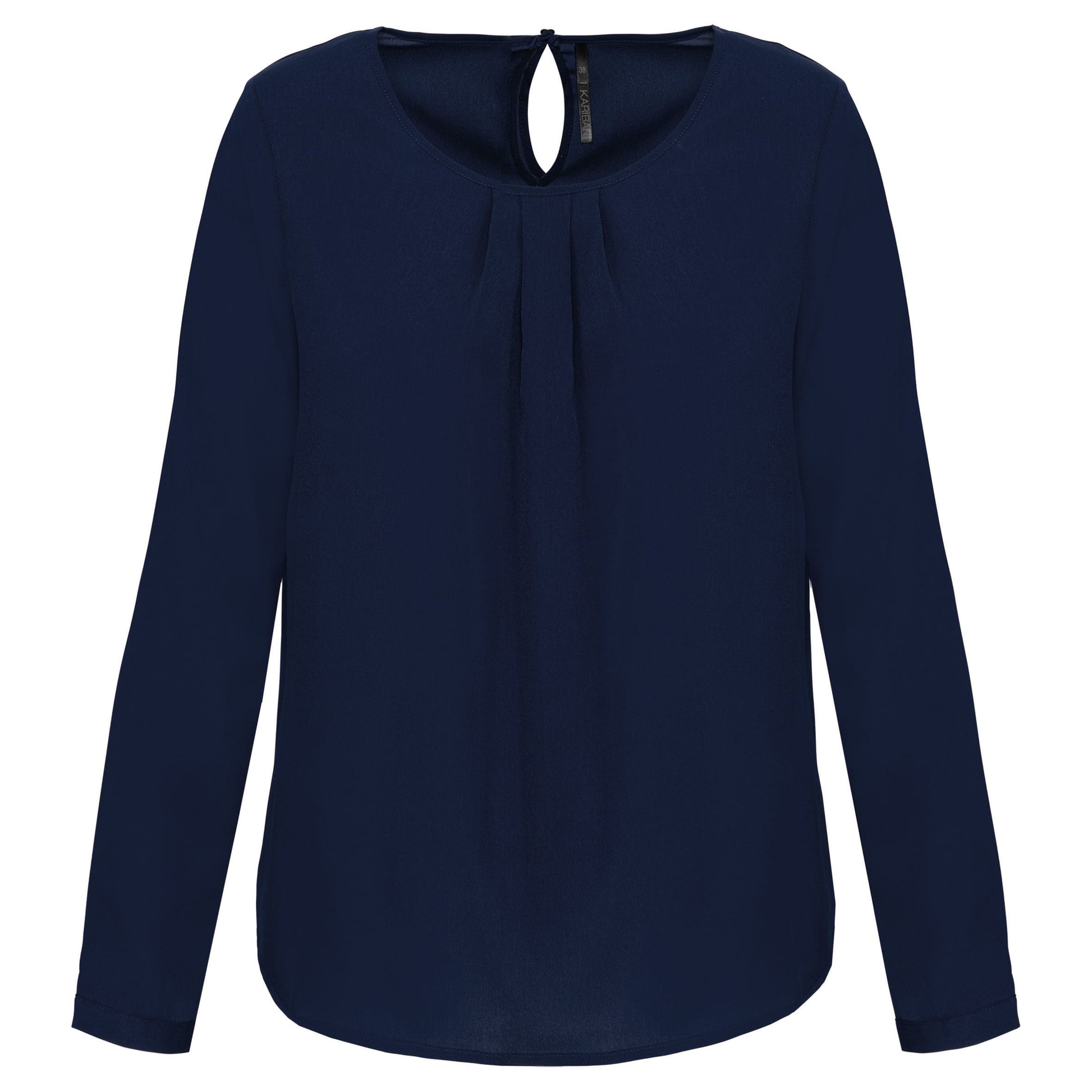 Damesblouse in crêpe met lange mouwen