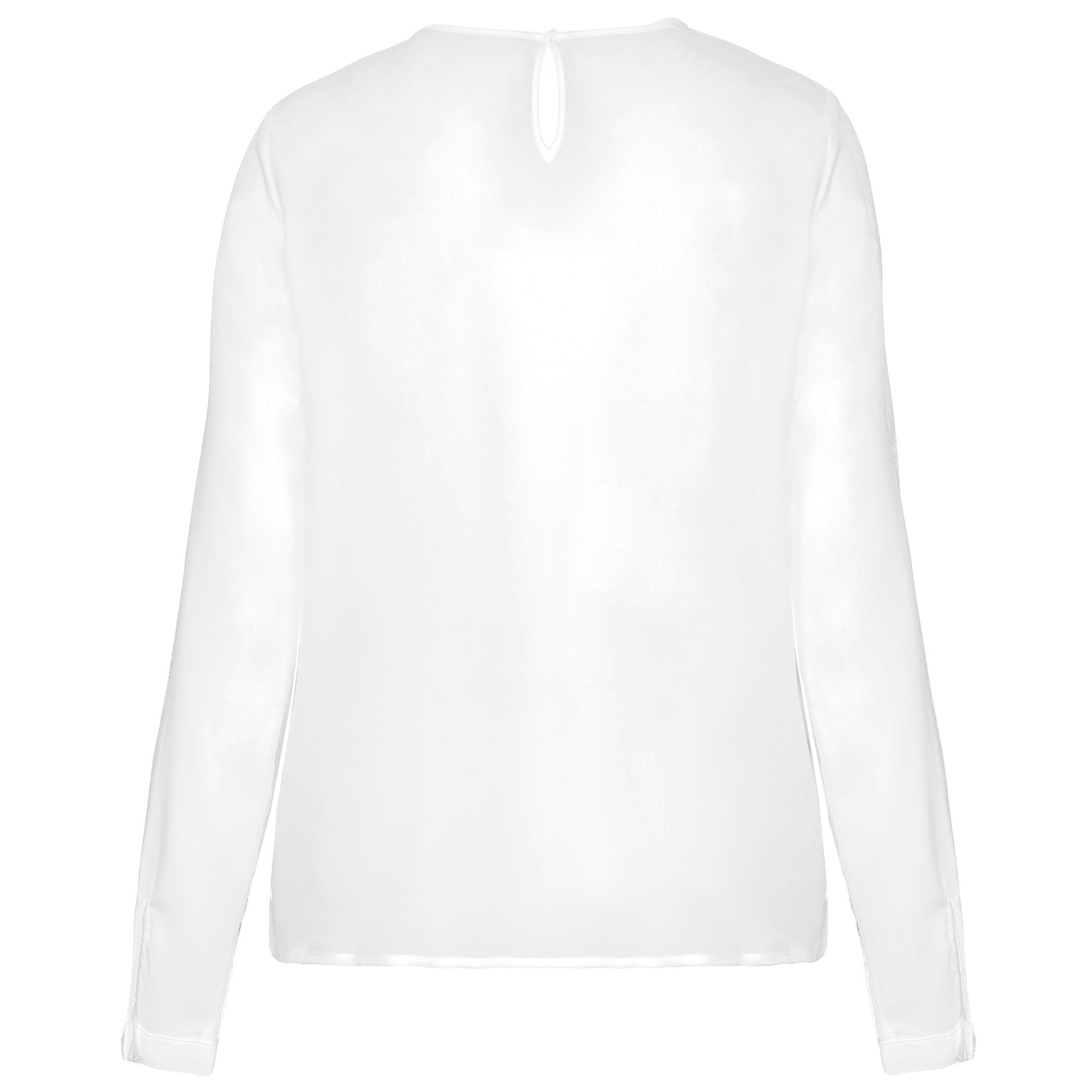 Damesblouse in crêpe met lange mouwen