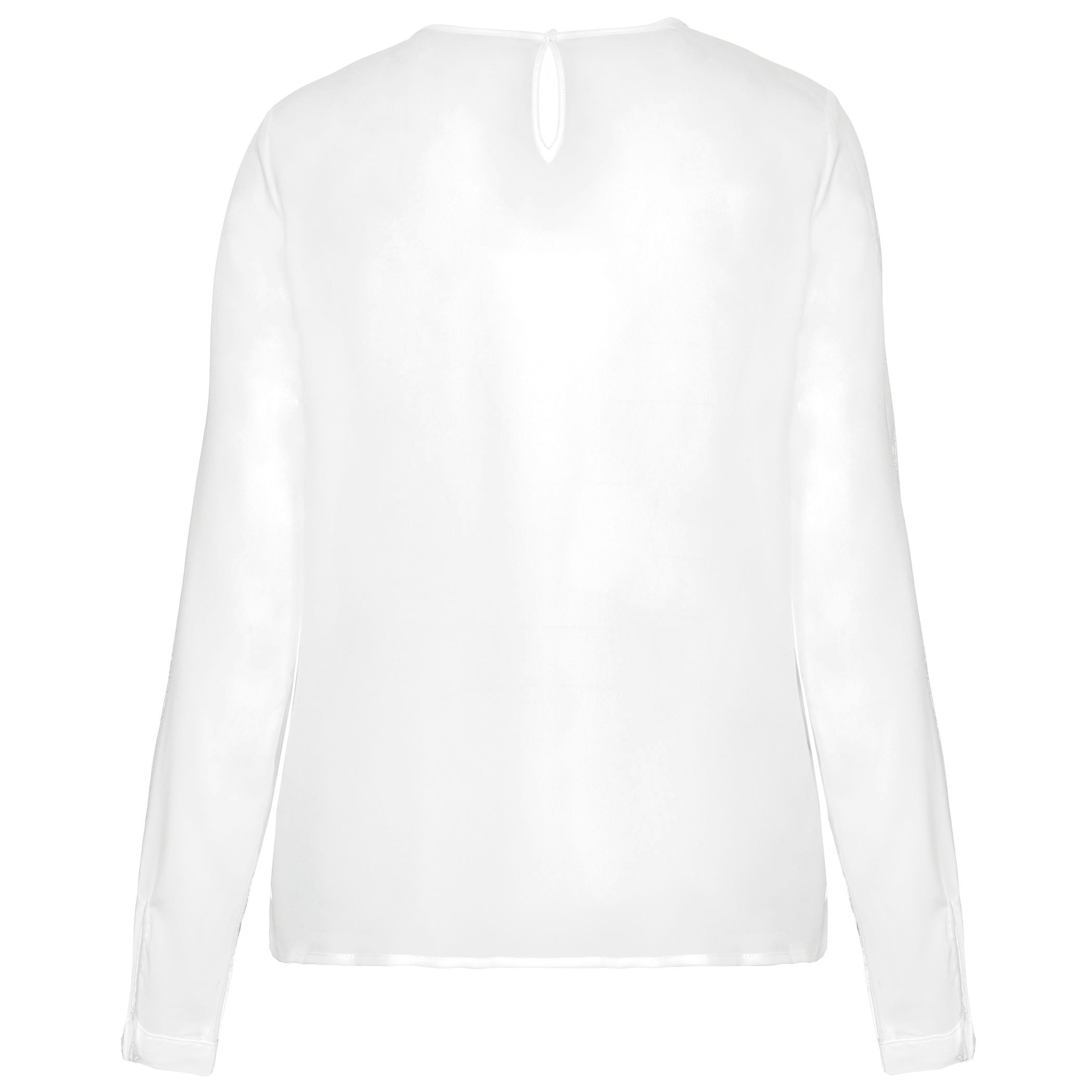 Damesblouse in crêpe met lange mouwen