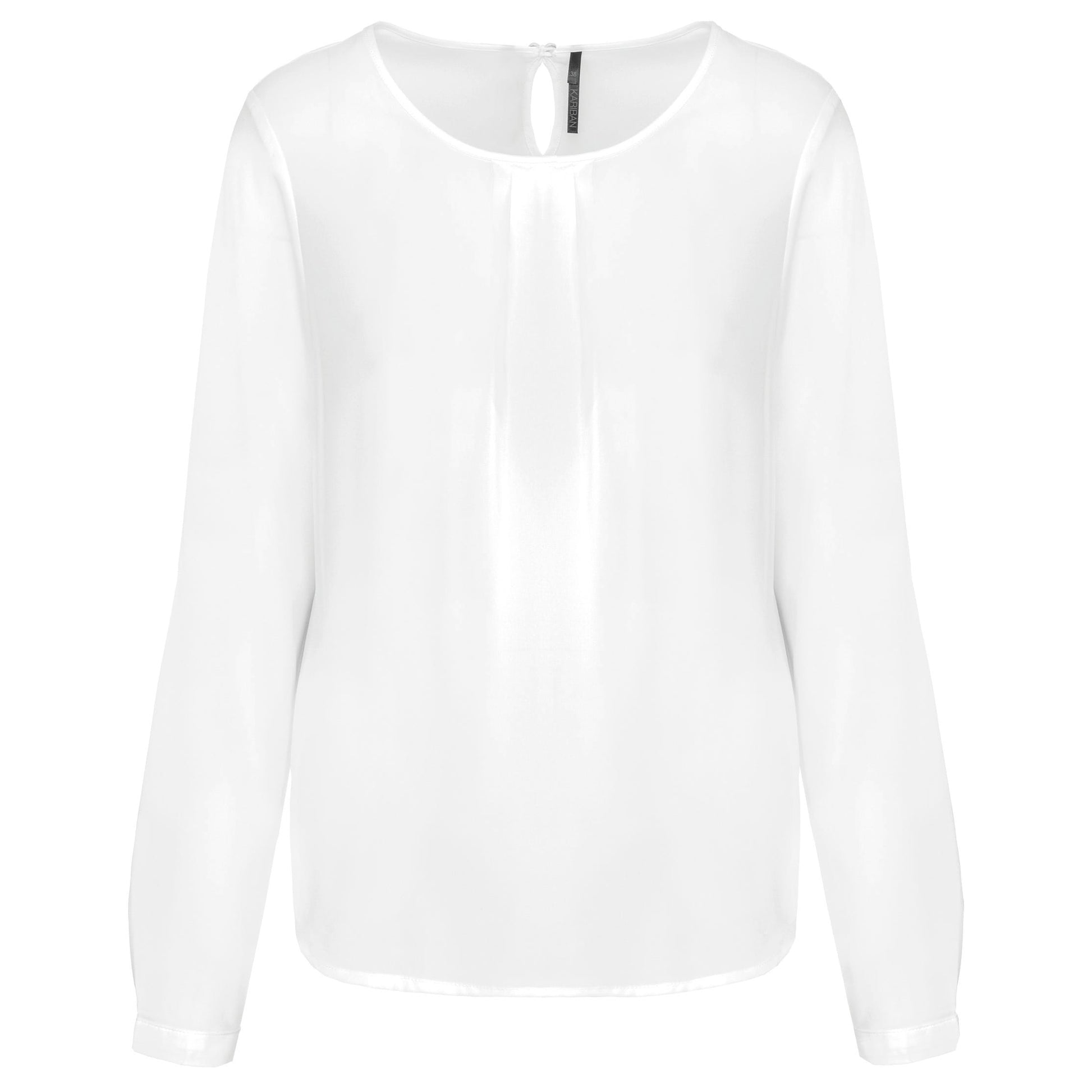 Damesblouse in crêpe met lange mouwen