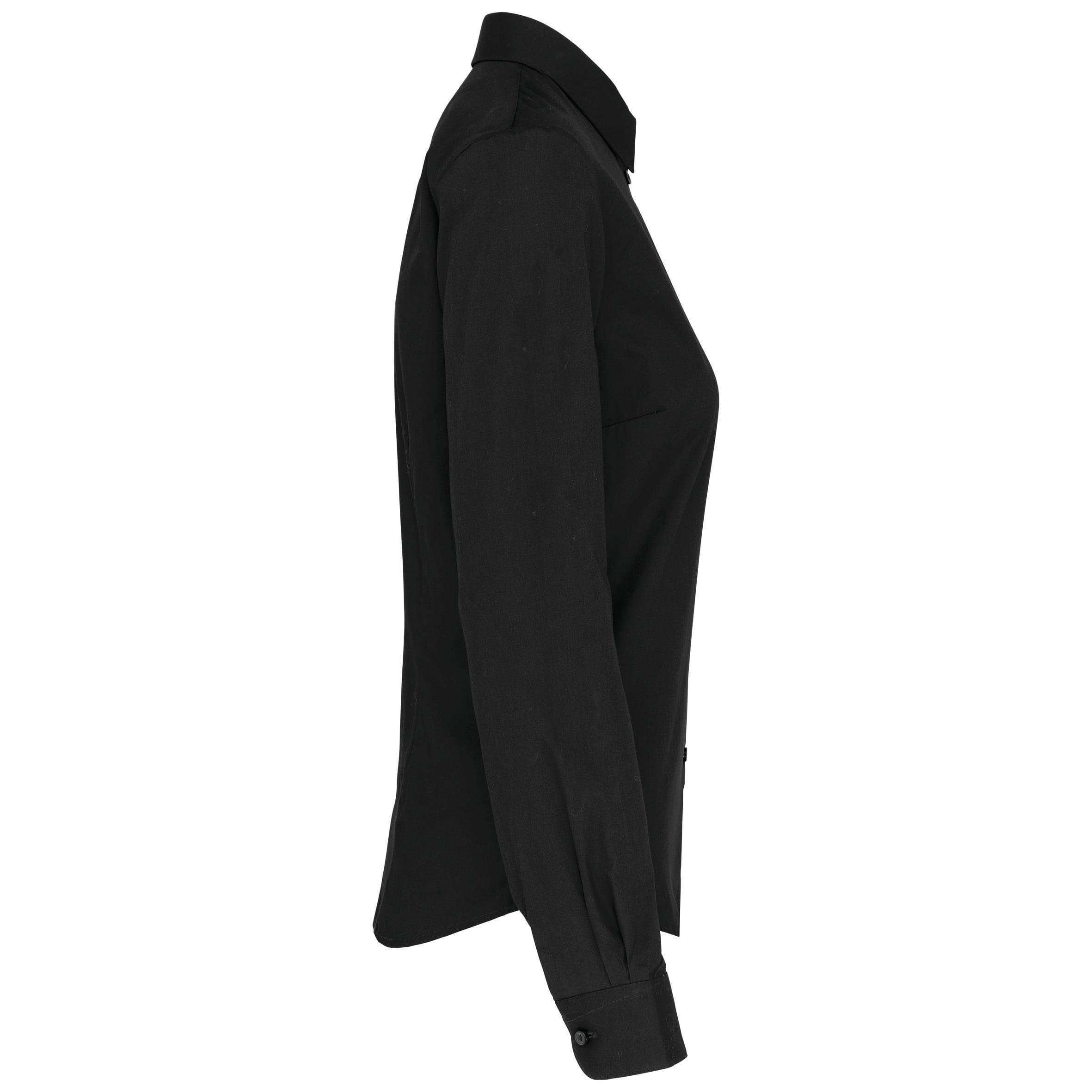 Damesblouse in popeline met lange mouwen