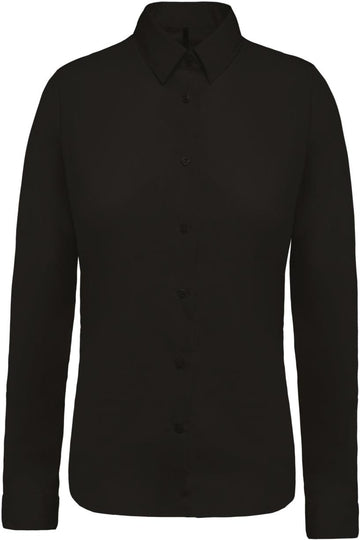 Damesblouse in popeline met lange mouwen