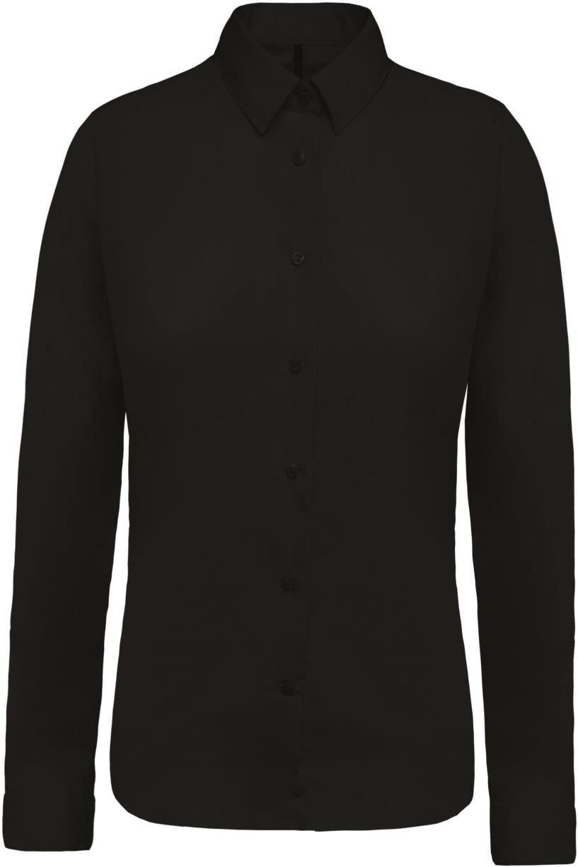 Damesblouse in popeline met lange mouwen
