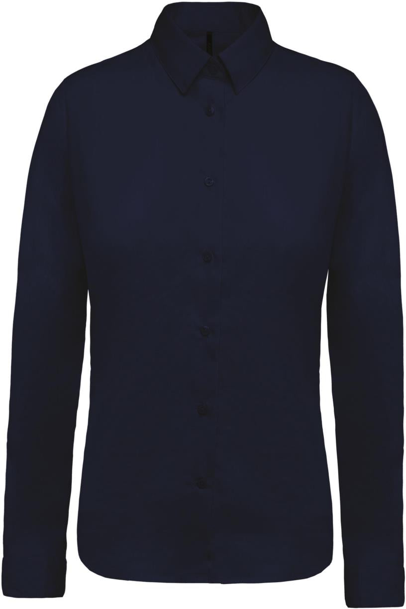 Damesblouse in popeline met lange mouwen
