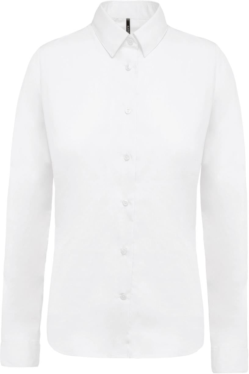 Damesblouse in popeline met lange mouwen