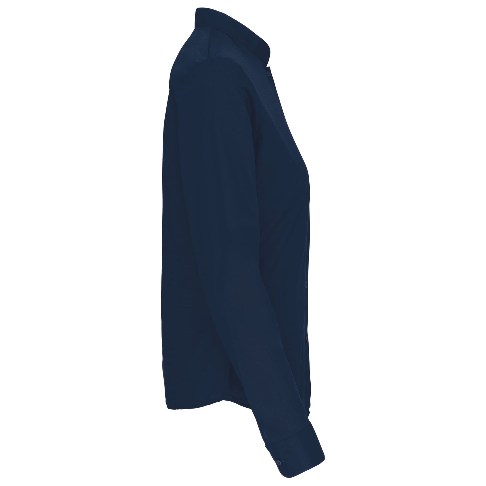Damesblouse met "Mao" kraag lange mouwen