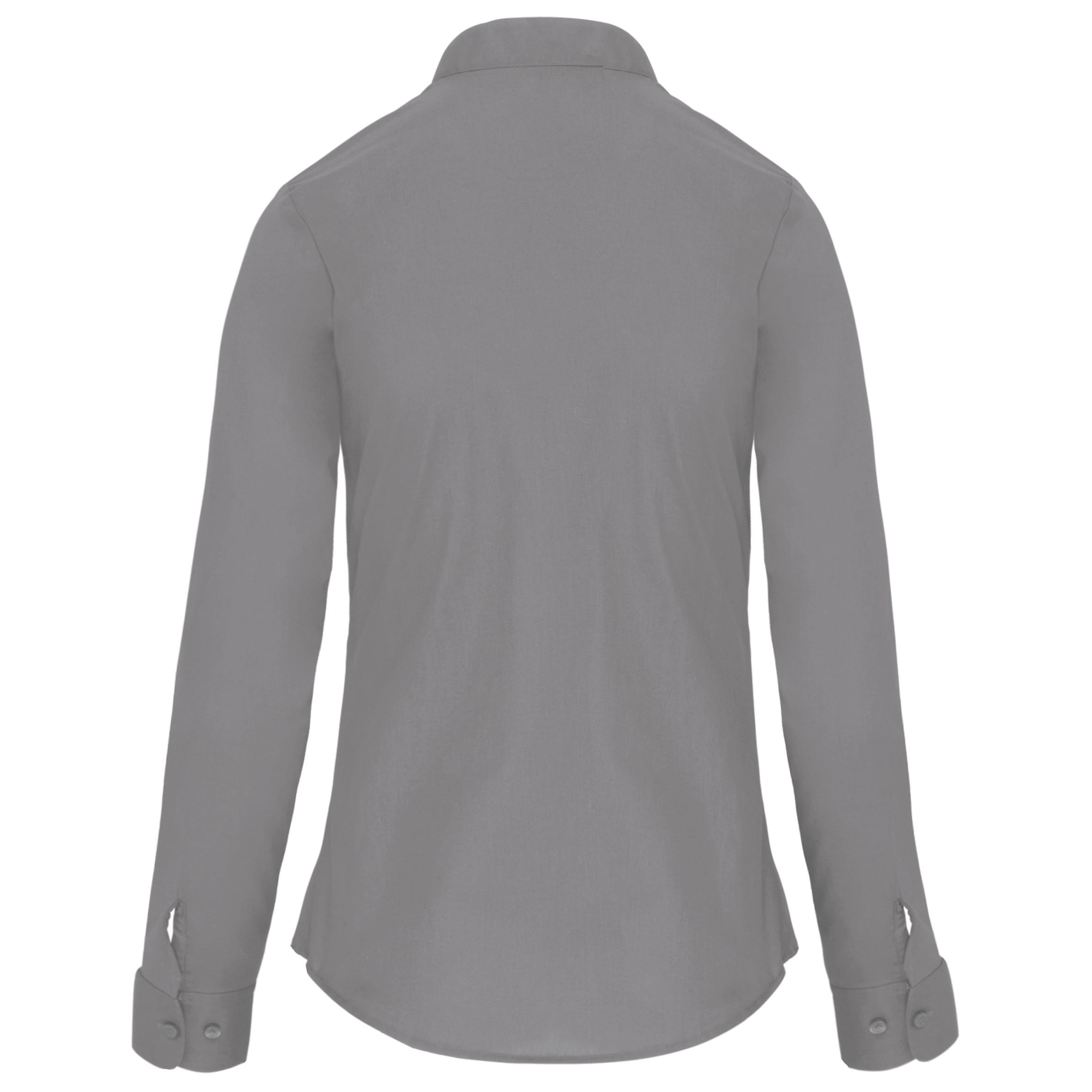 Damesblouse met "Mao" kraag lange mouwen