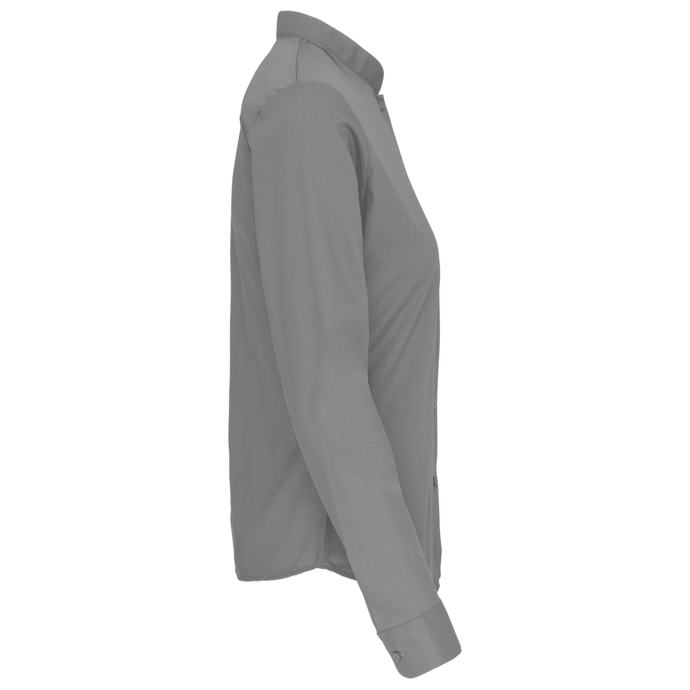 Damesblouse met "Mao" kraag lange mouwen