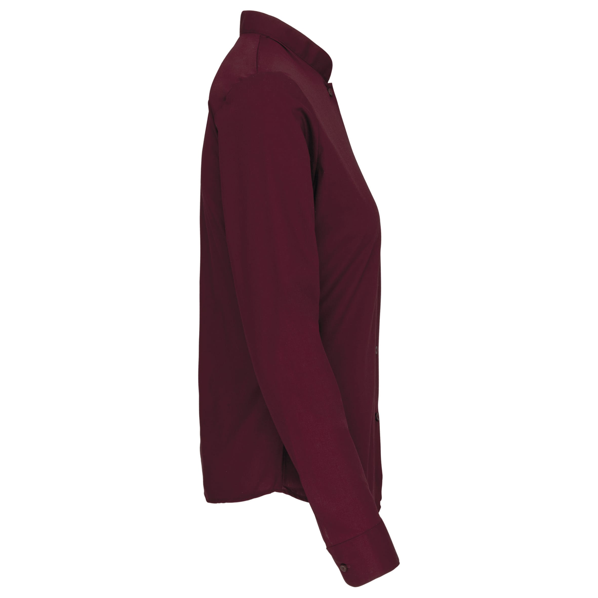 Damesblouse met "Mao" kraag lange mouwen