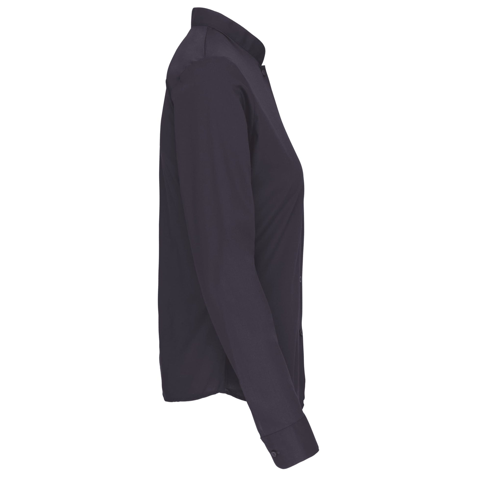 Damesblouse met "Mao" kraag lange mouwen