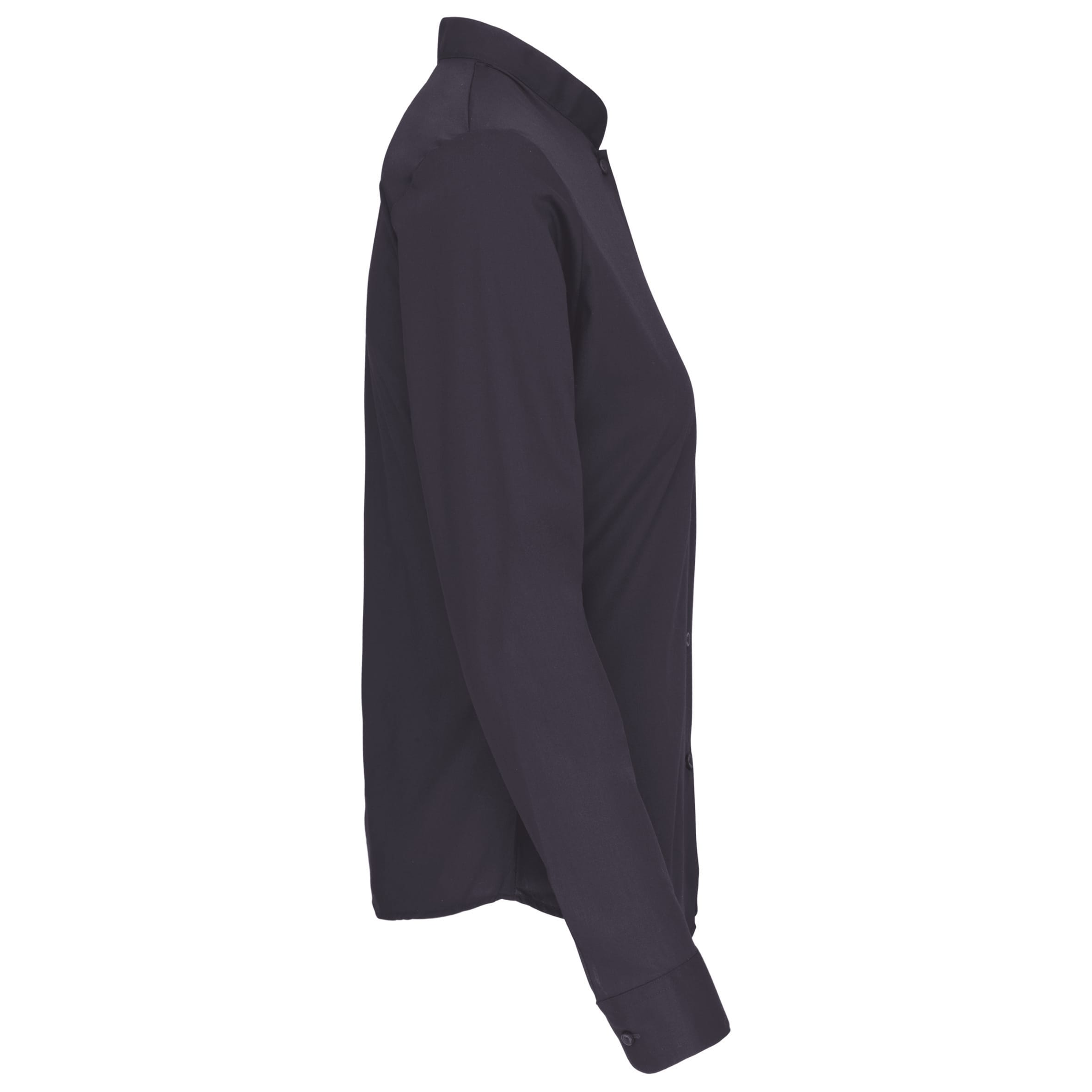 Damesblouse met "Mao" kraag lange mouwen