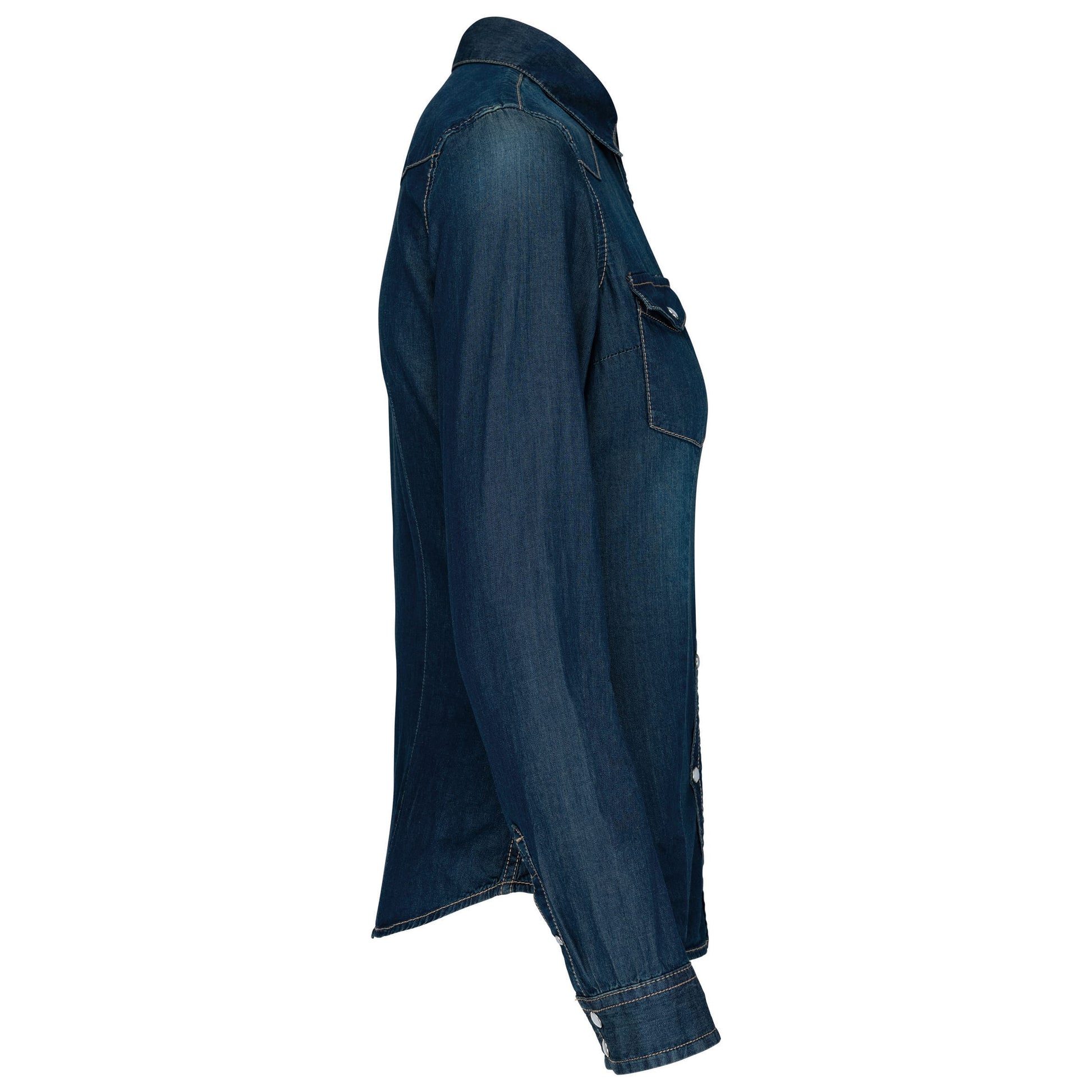 Dames denim blouse lange mouwen