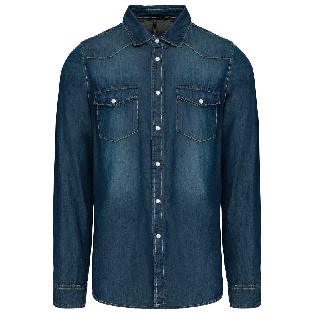 Heren denim overhemd lange mouwen