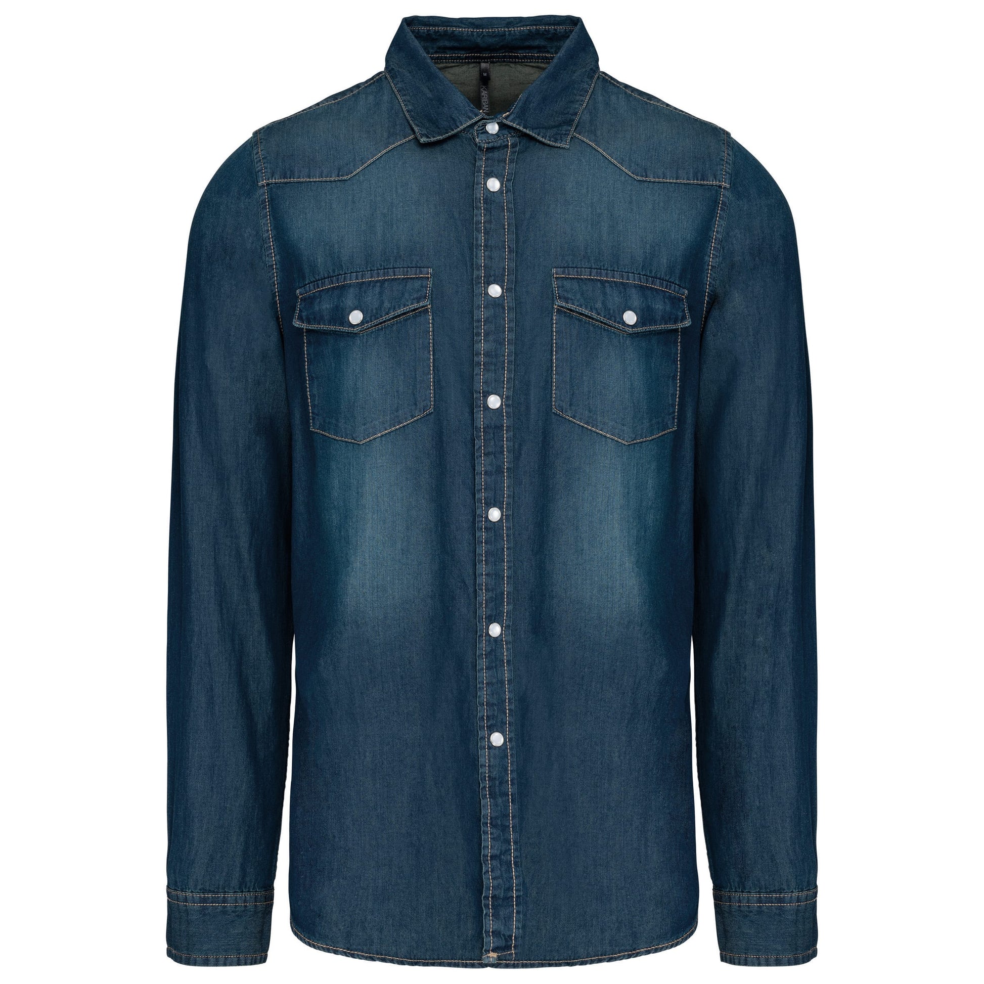 Heren denim overhemd lange mouwen