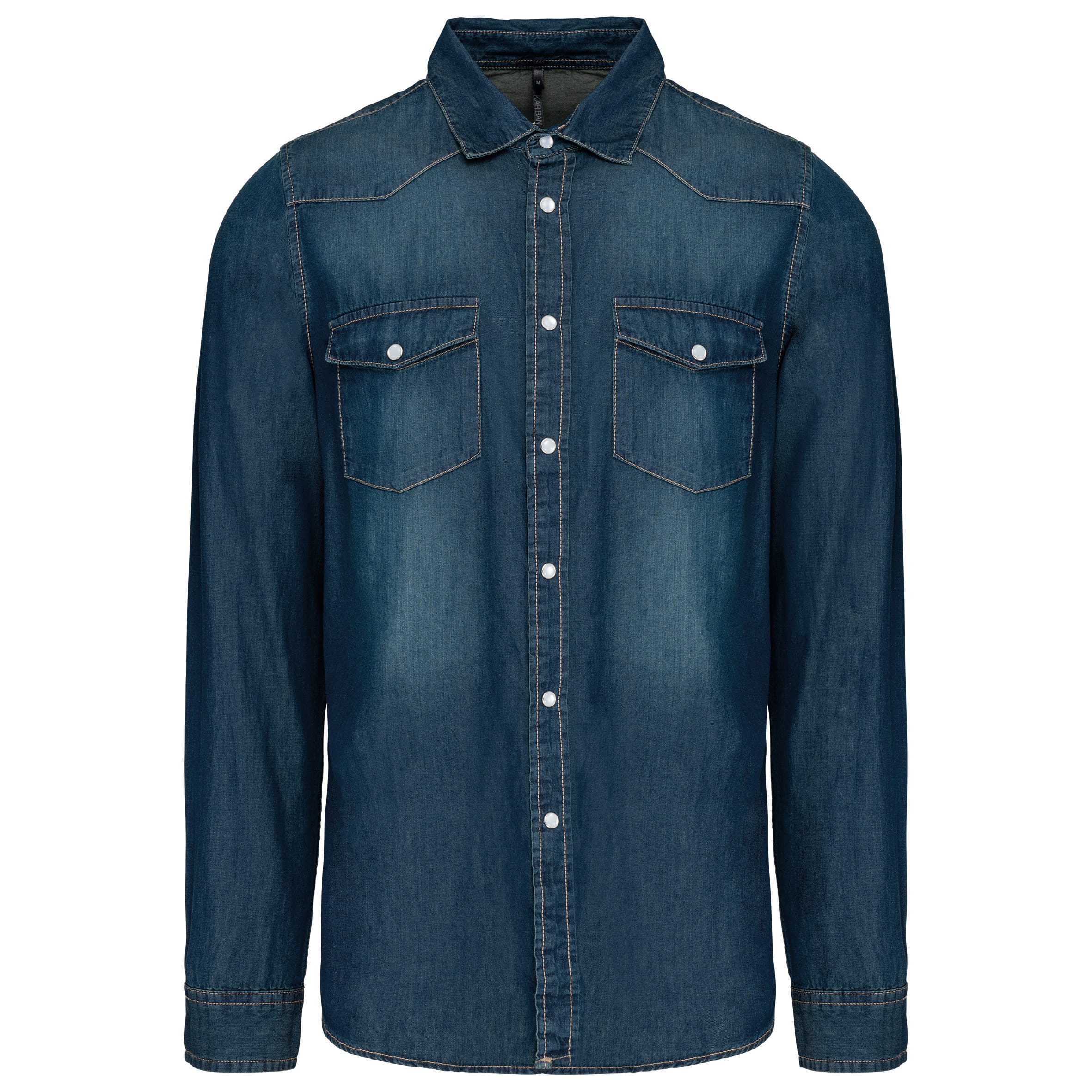 Heren denim overhemd lange mouwen