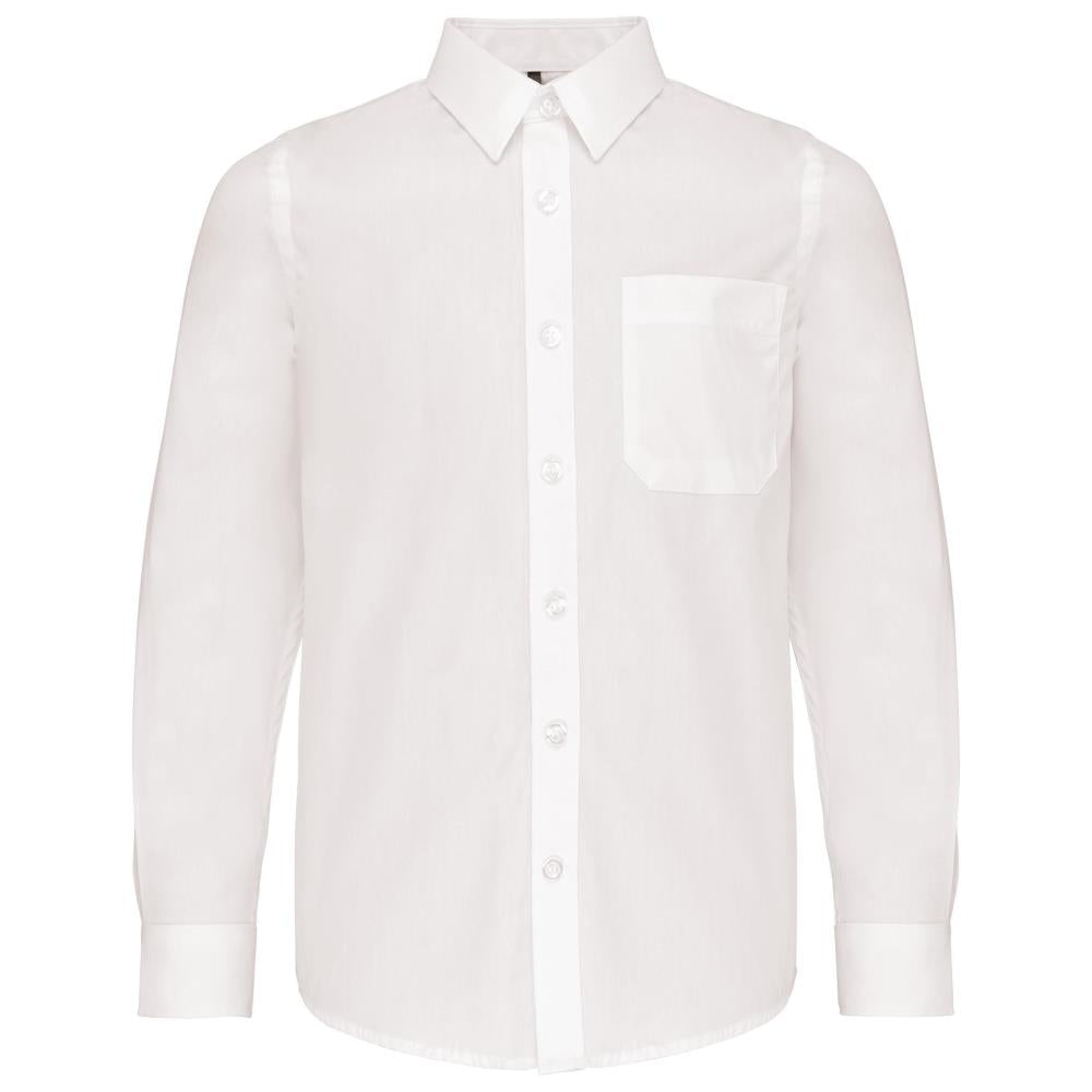 Kinder poplin overhemd lange mouwen