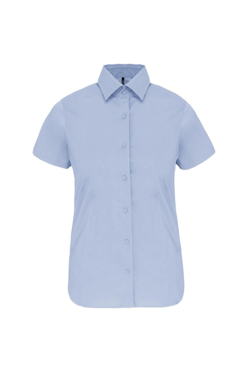 Dames stretch blouse korte mouwen