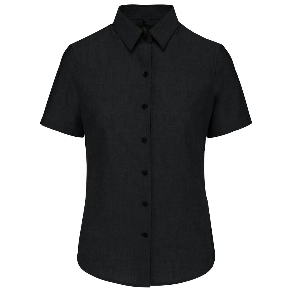 Dames Oxford blouse korte mouwen