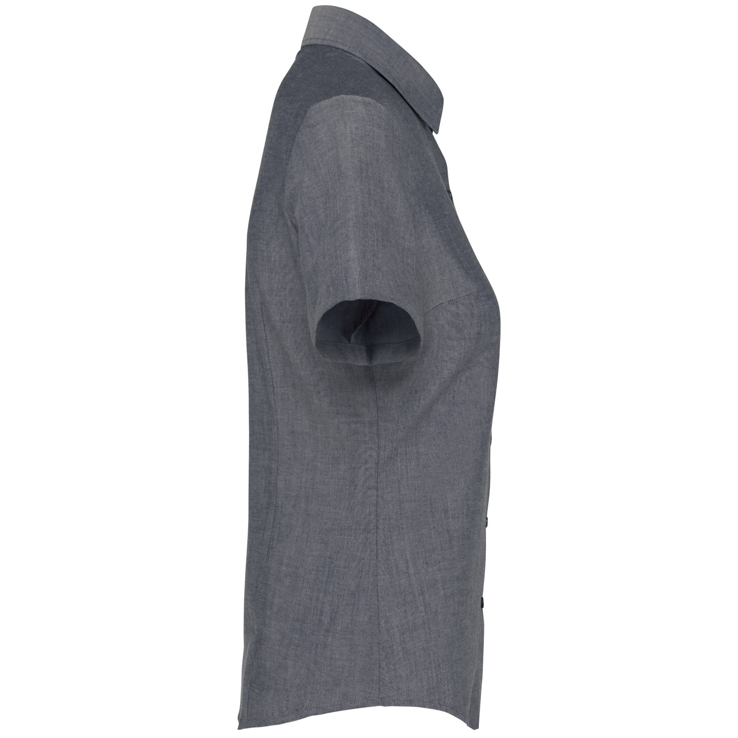 Dames Oxford blouse korte mouwen