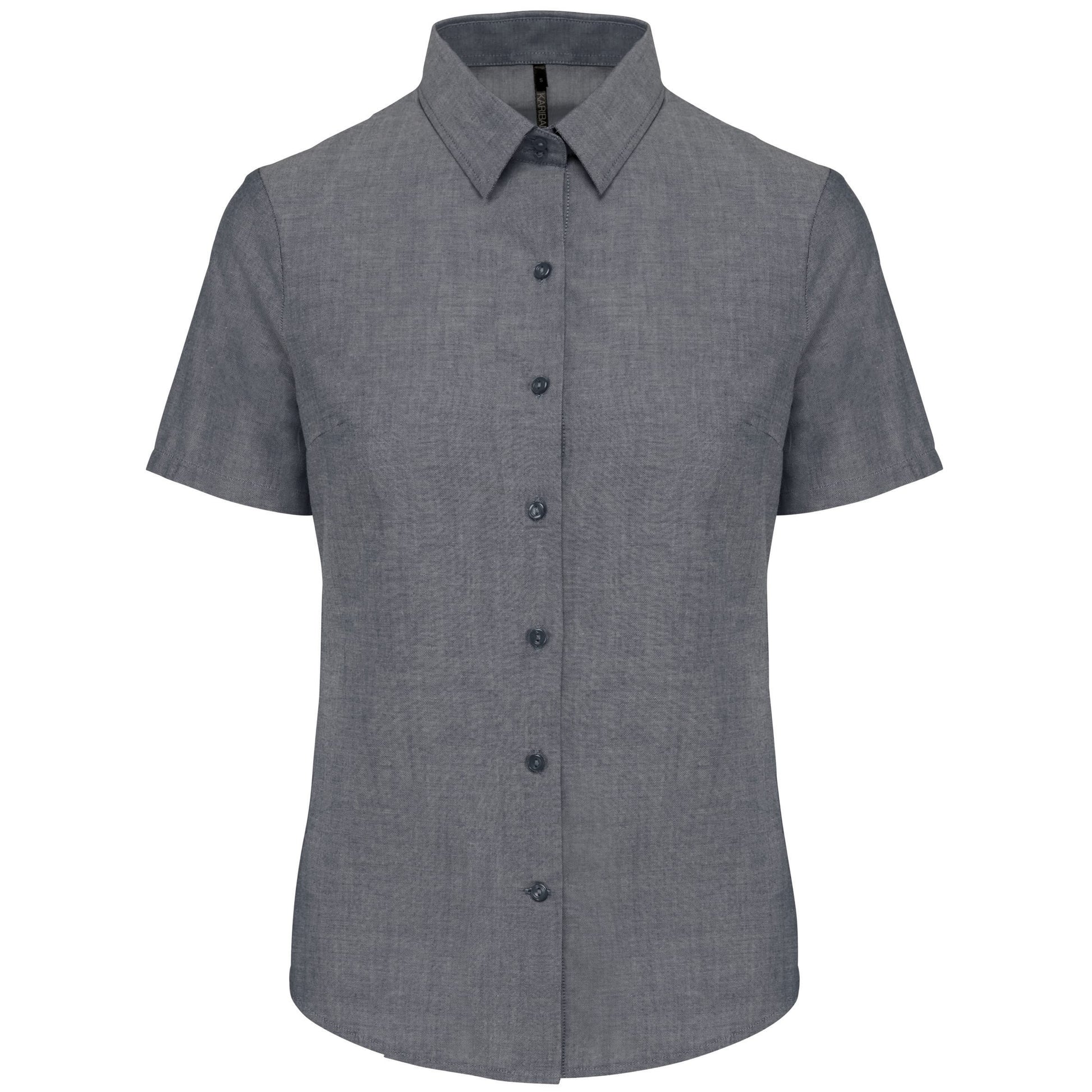 Dames Oxford blouse korte mouwen