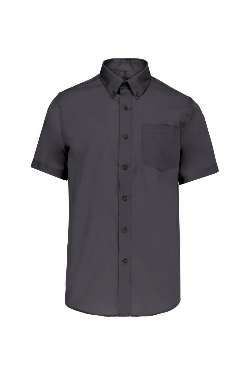 Heren non-iron micro sergé overhemd korte mouwen