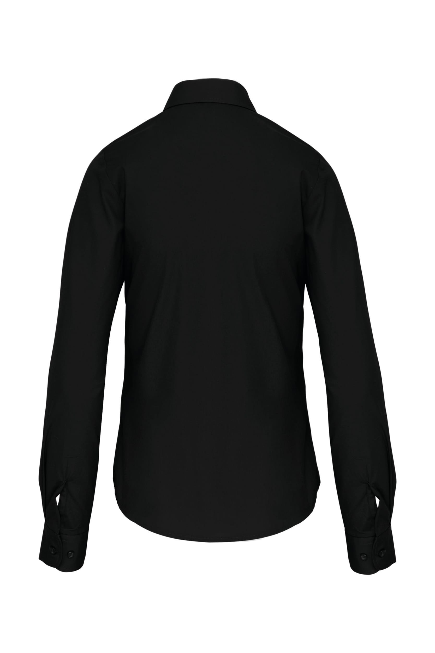 Dames poplin blouse lange mouwen