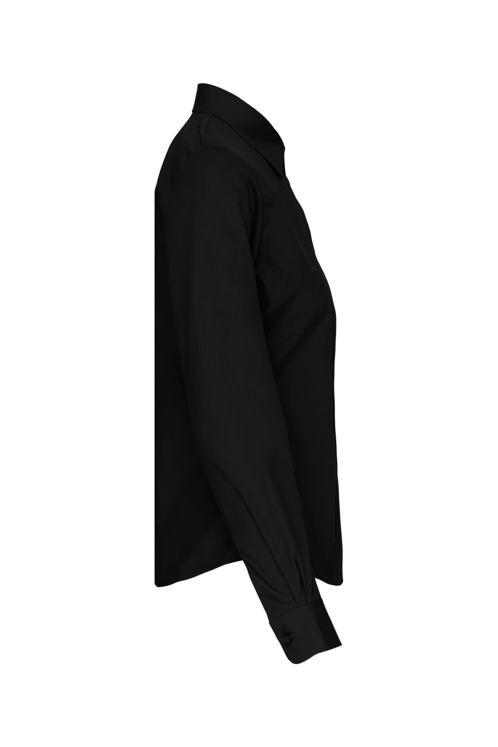 Dames poplin blouse lange mouwen