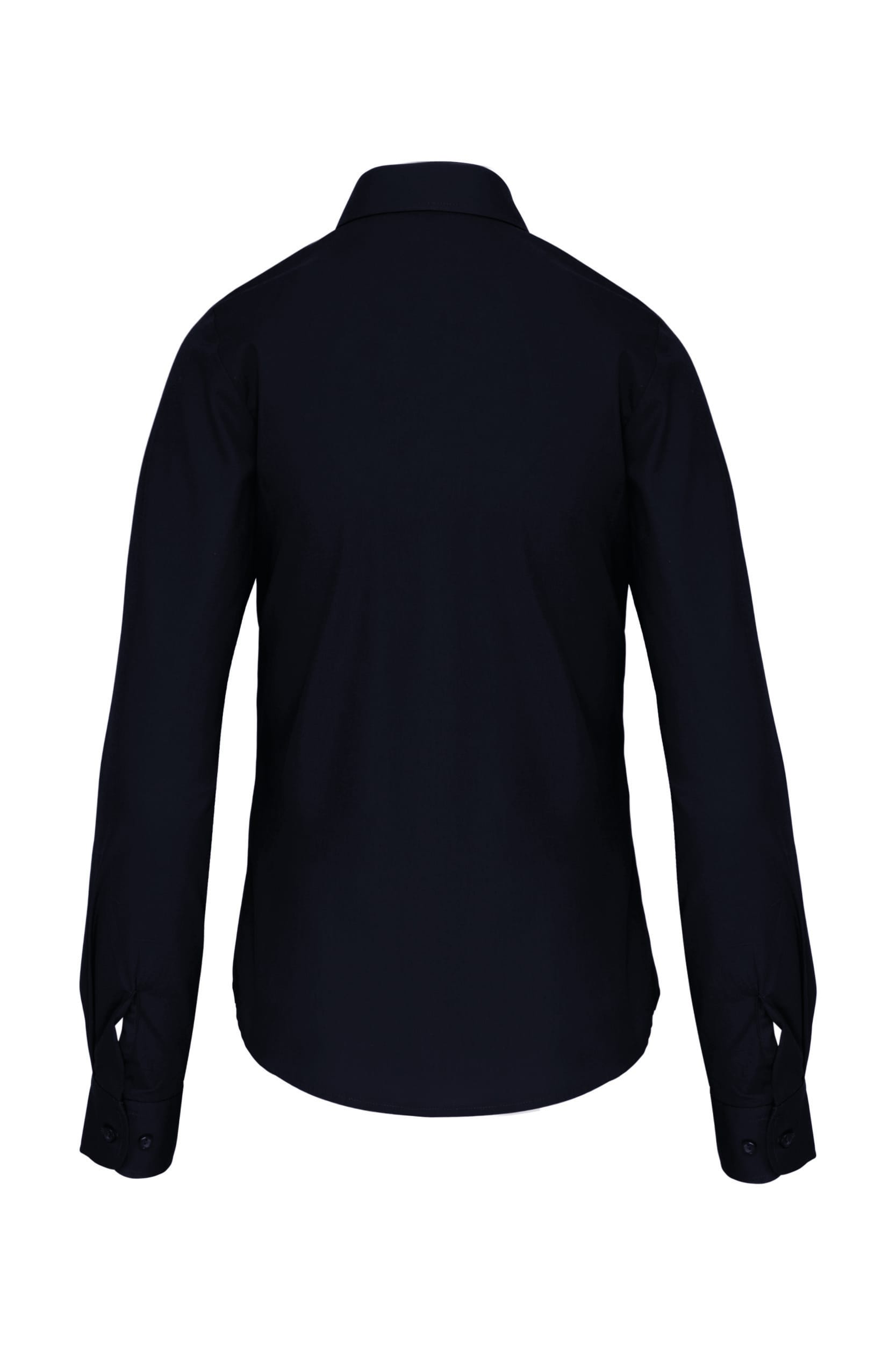 Dames poplin blouse lange mouwen