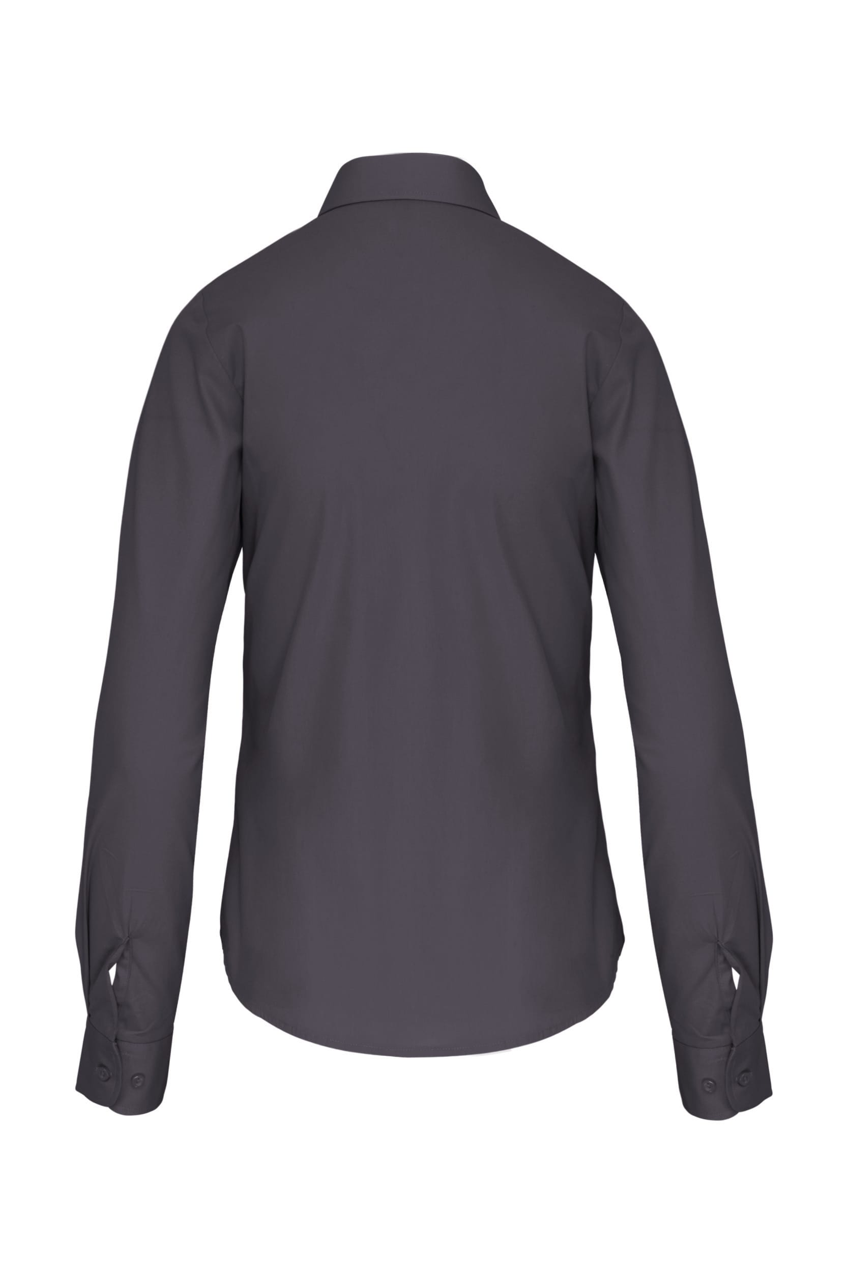 Dames poplin blouse lange mouwen