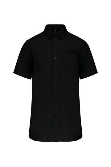 Heren poplin overhemd korte mouwen